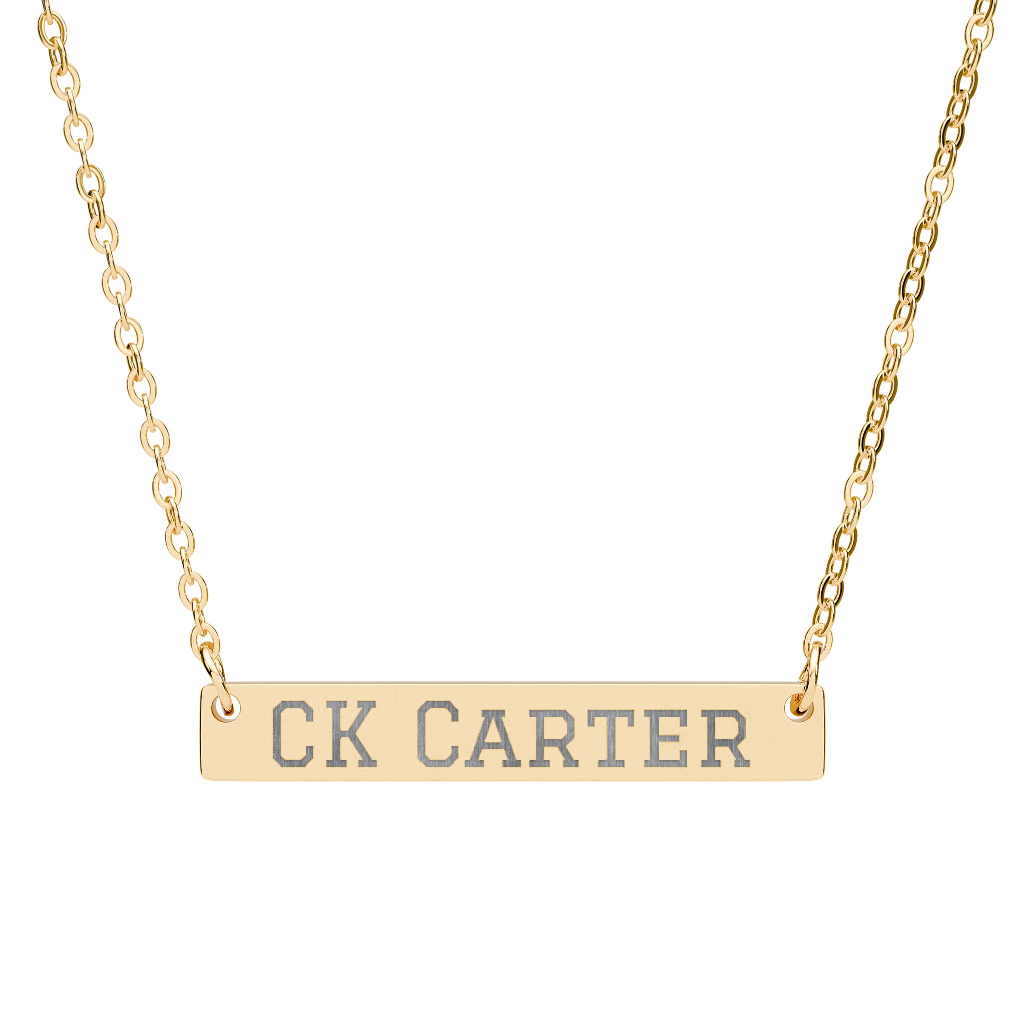 Engraved Bar Necklace — Classic in Gold