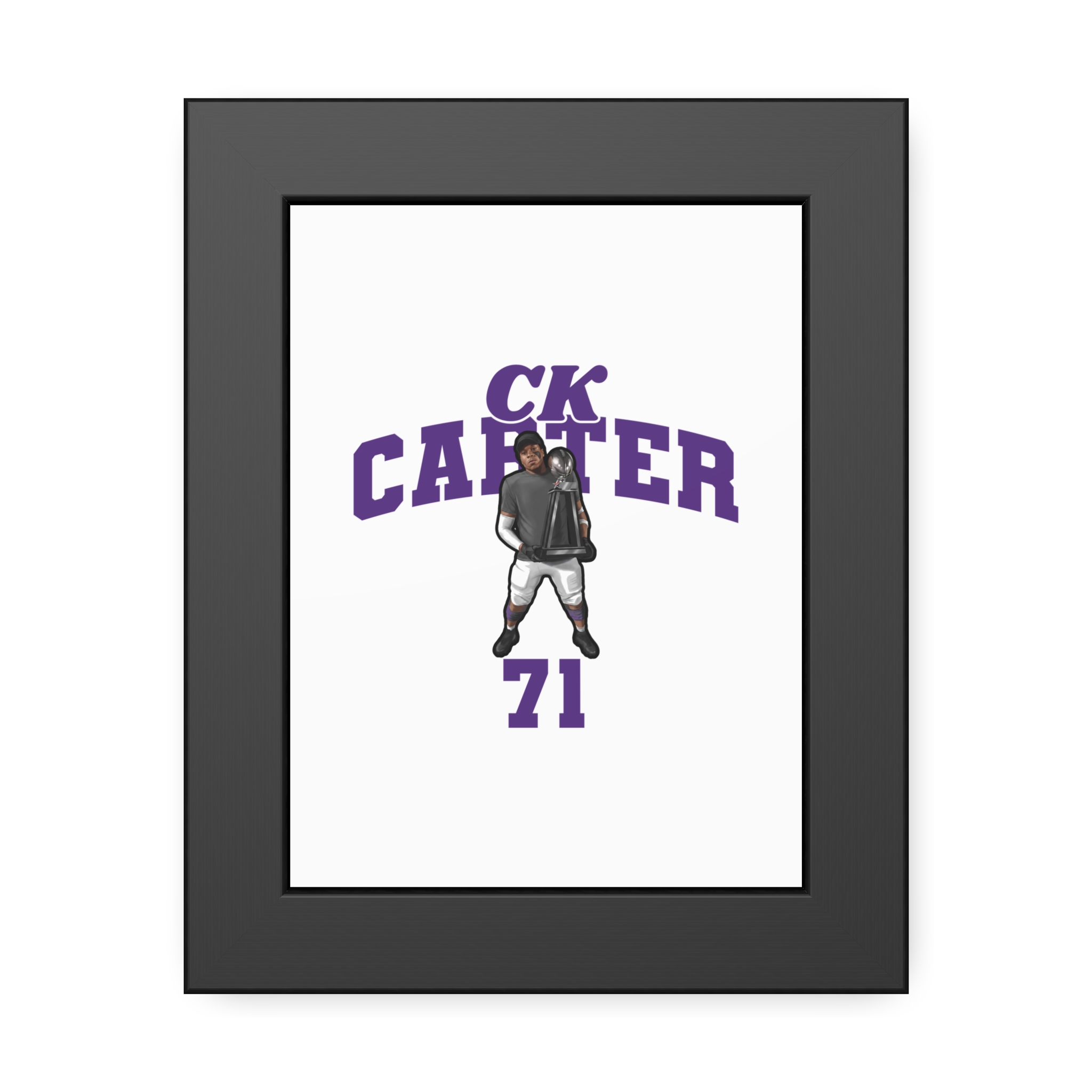 Framed Poster — character_signature_arch in Black