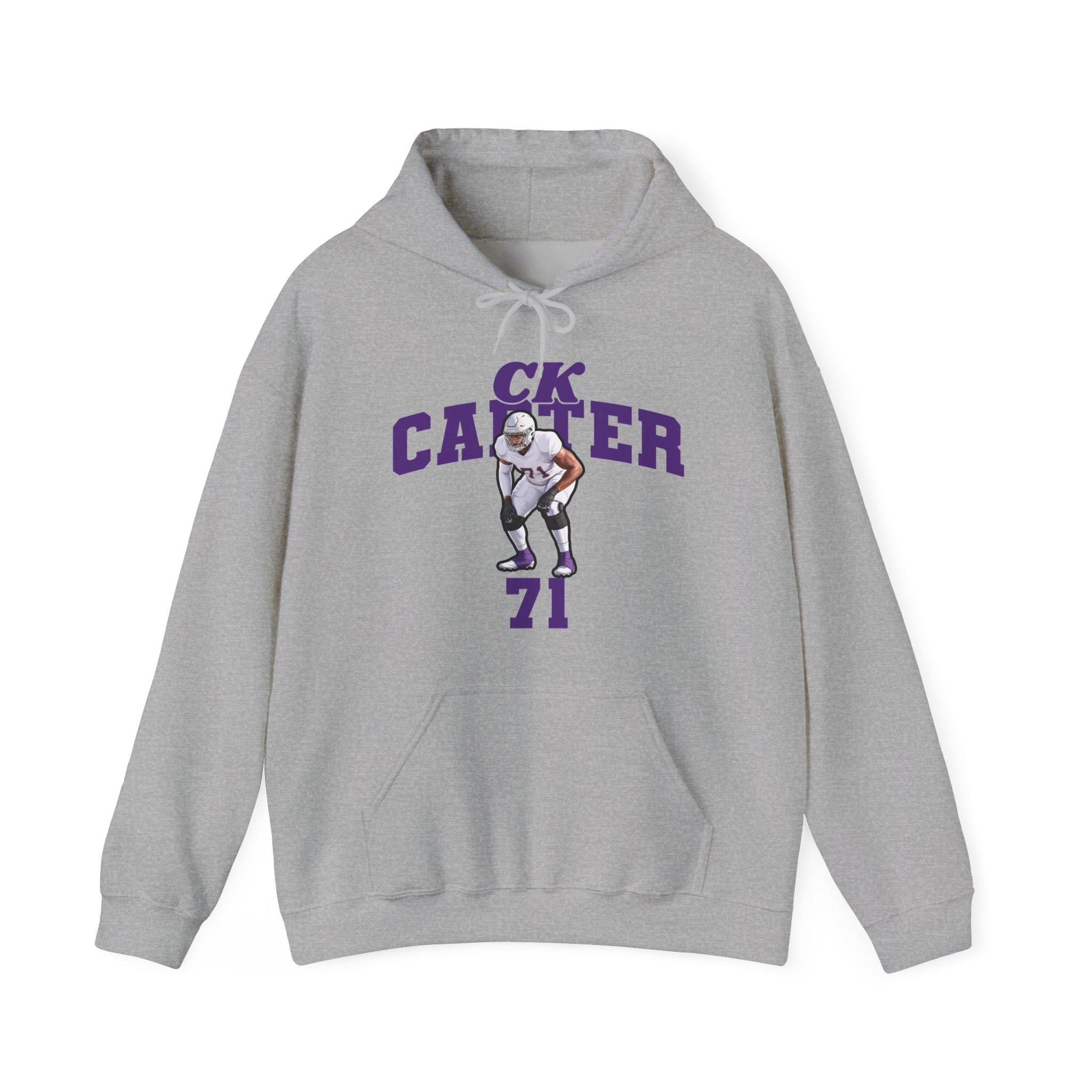 Hoodie — character_signature_arch in Grey