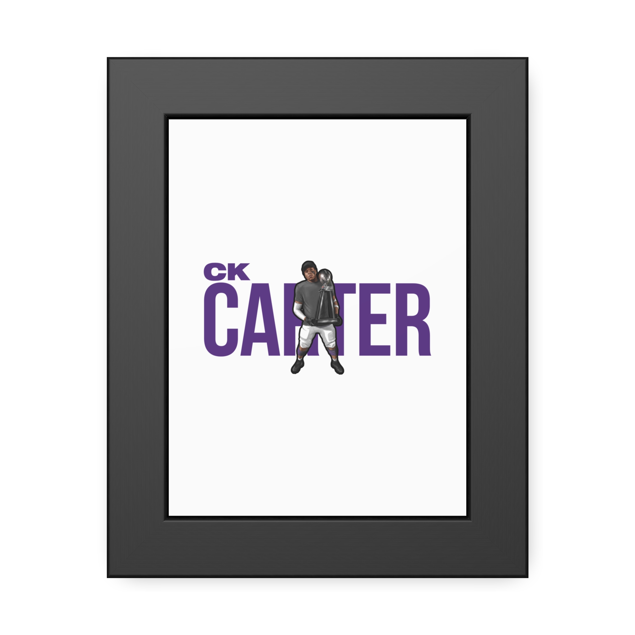 Framed Poster — character_player_name in Black