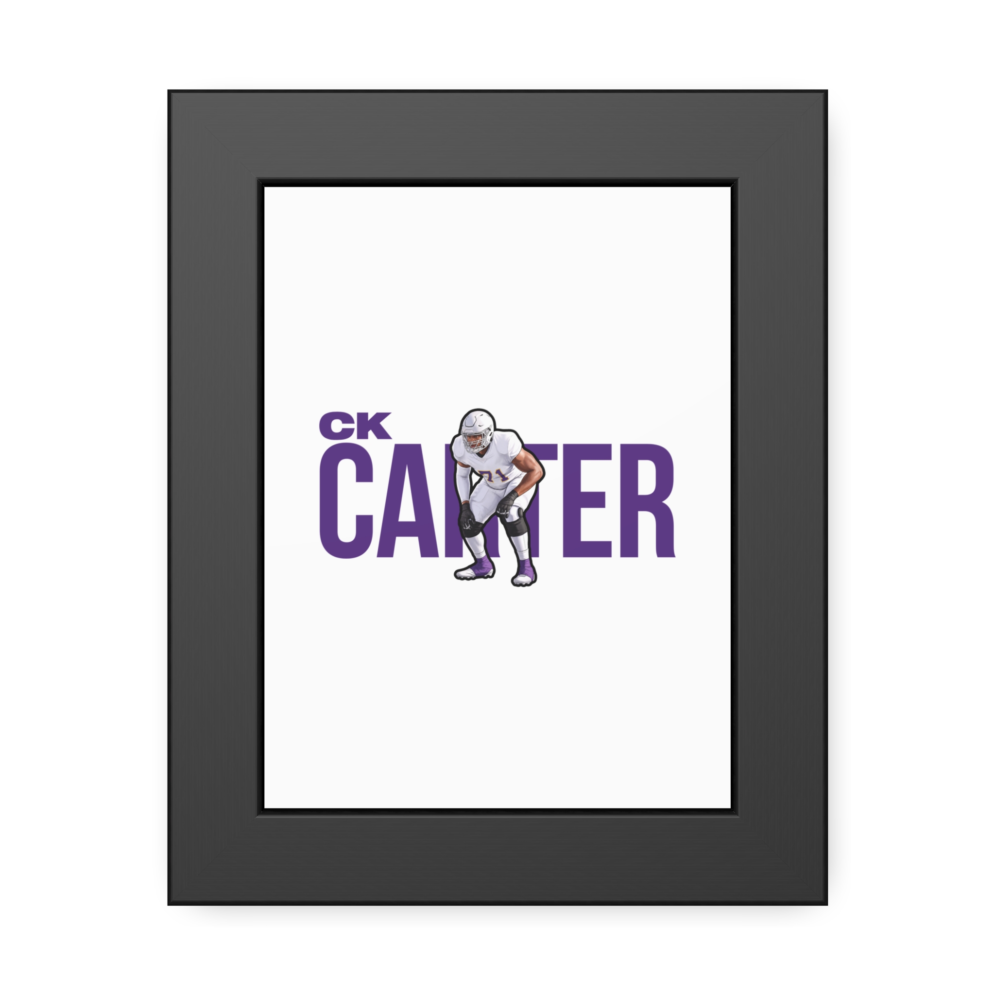 Framed Poster — character_player_name in Black