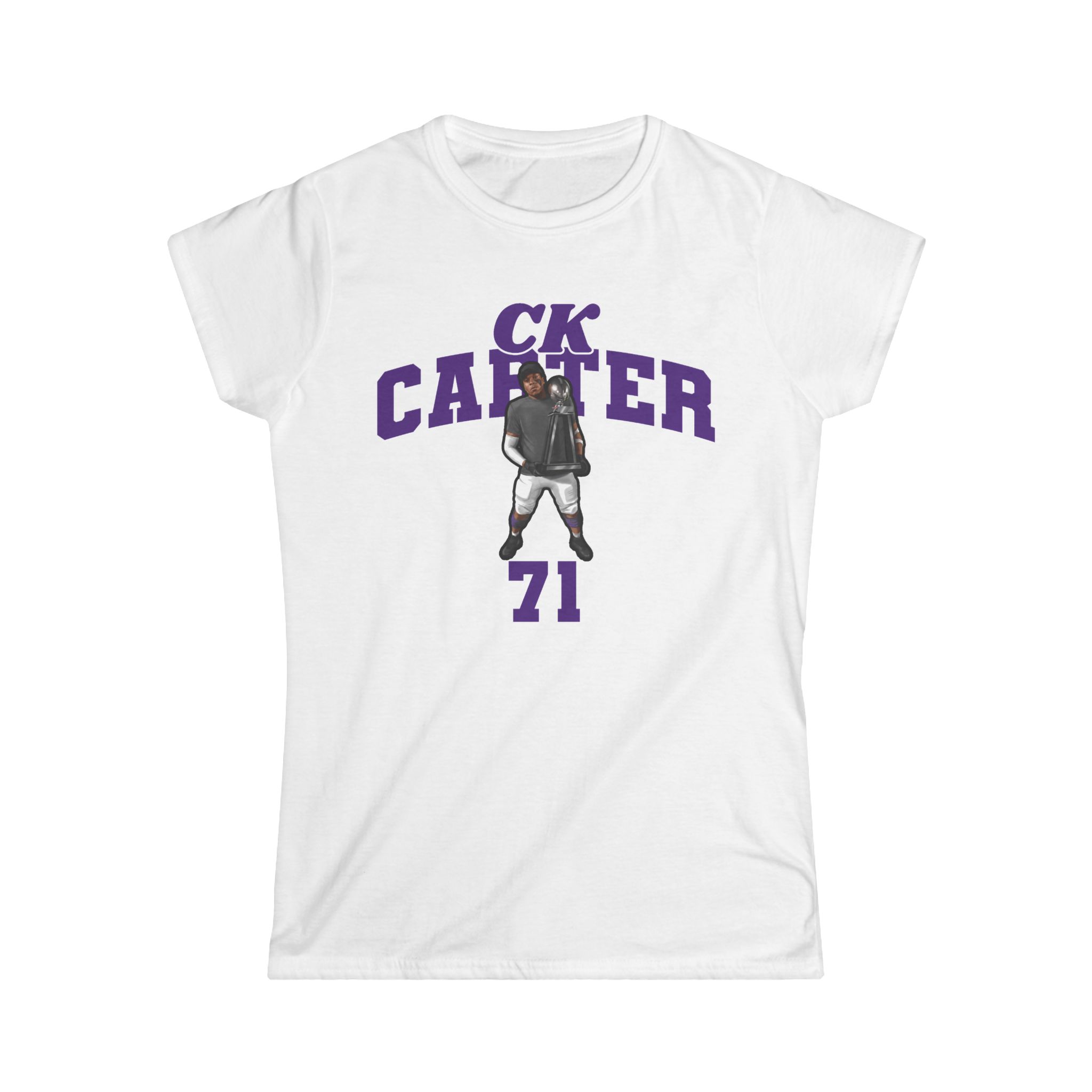 Women's Softstyle Tee — character_signature_arch in White