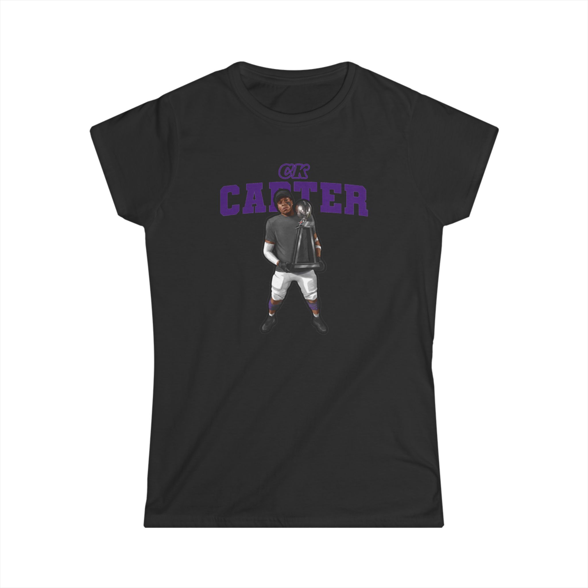 Women's Softstyle Tee — character_name_arch in Black