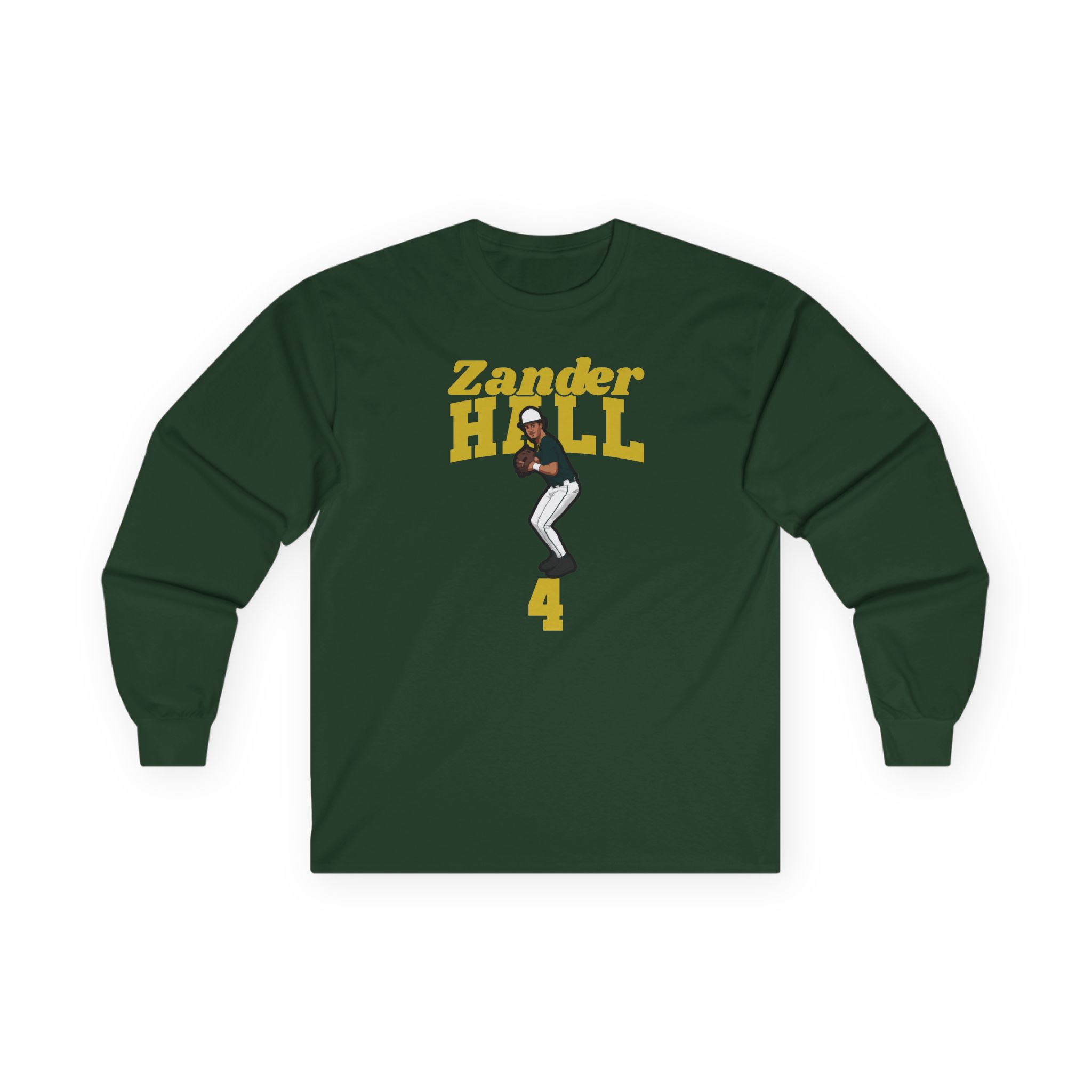 Long Sleeve Tee — character_signature_arch in Green
