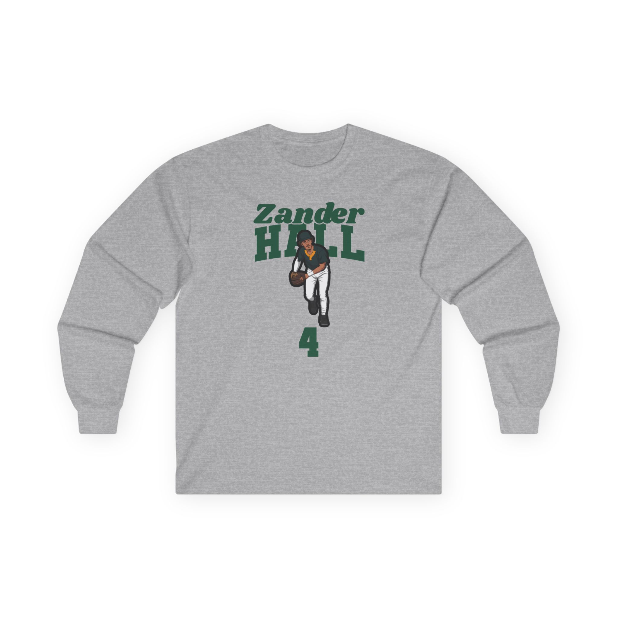 Long Sleeve Tee — character_signature_arch in Grey