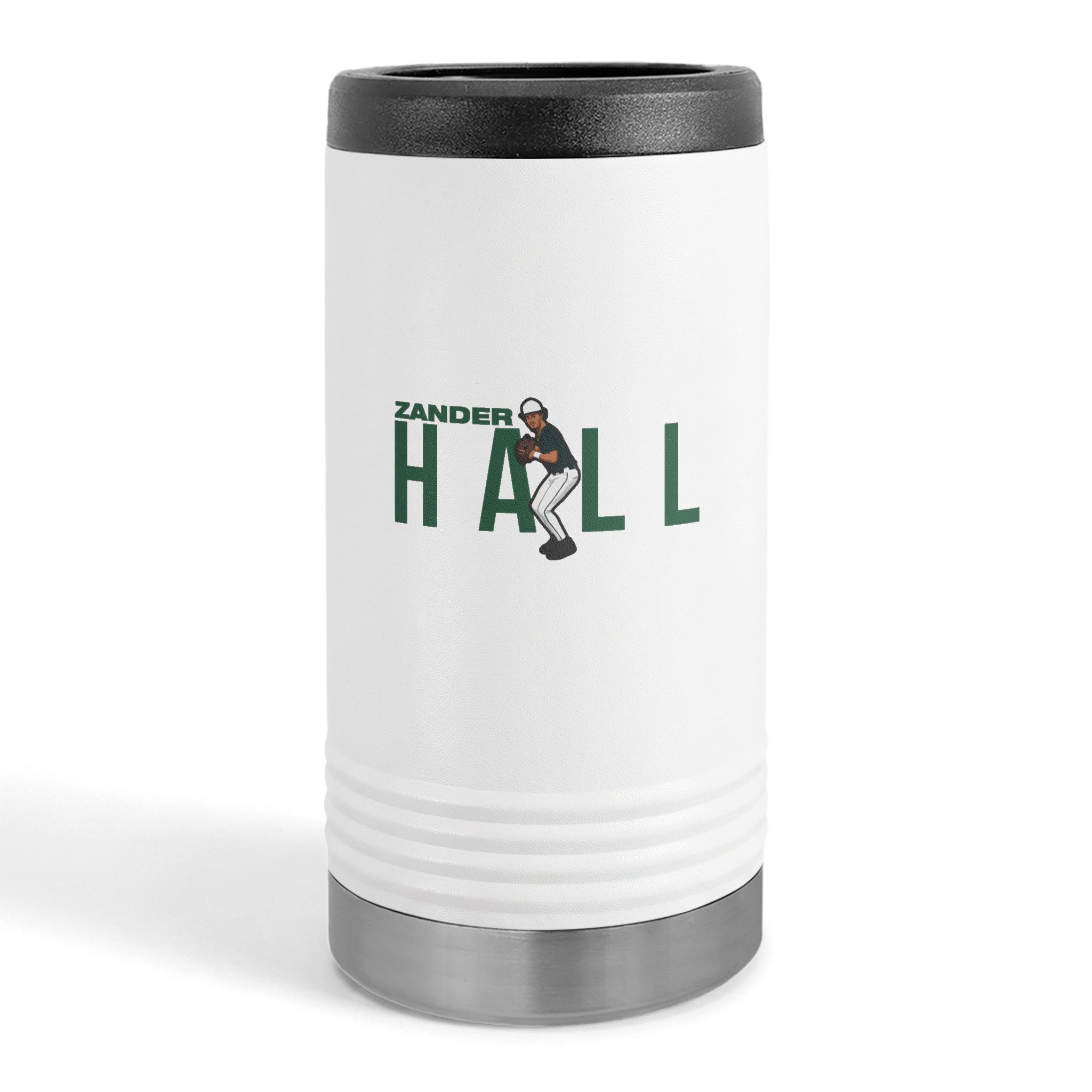 Slim Stainless Can Cooler — character_player_name in White