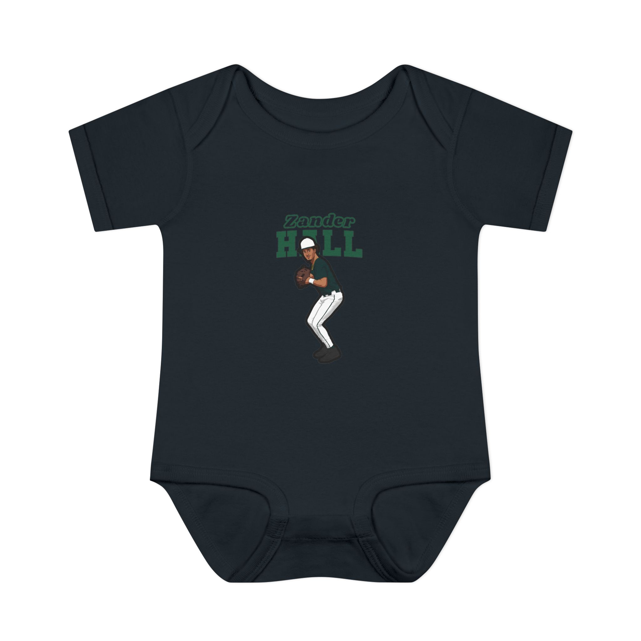 Baby Onesie — character_name_arch in Black