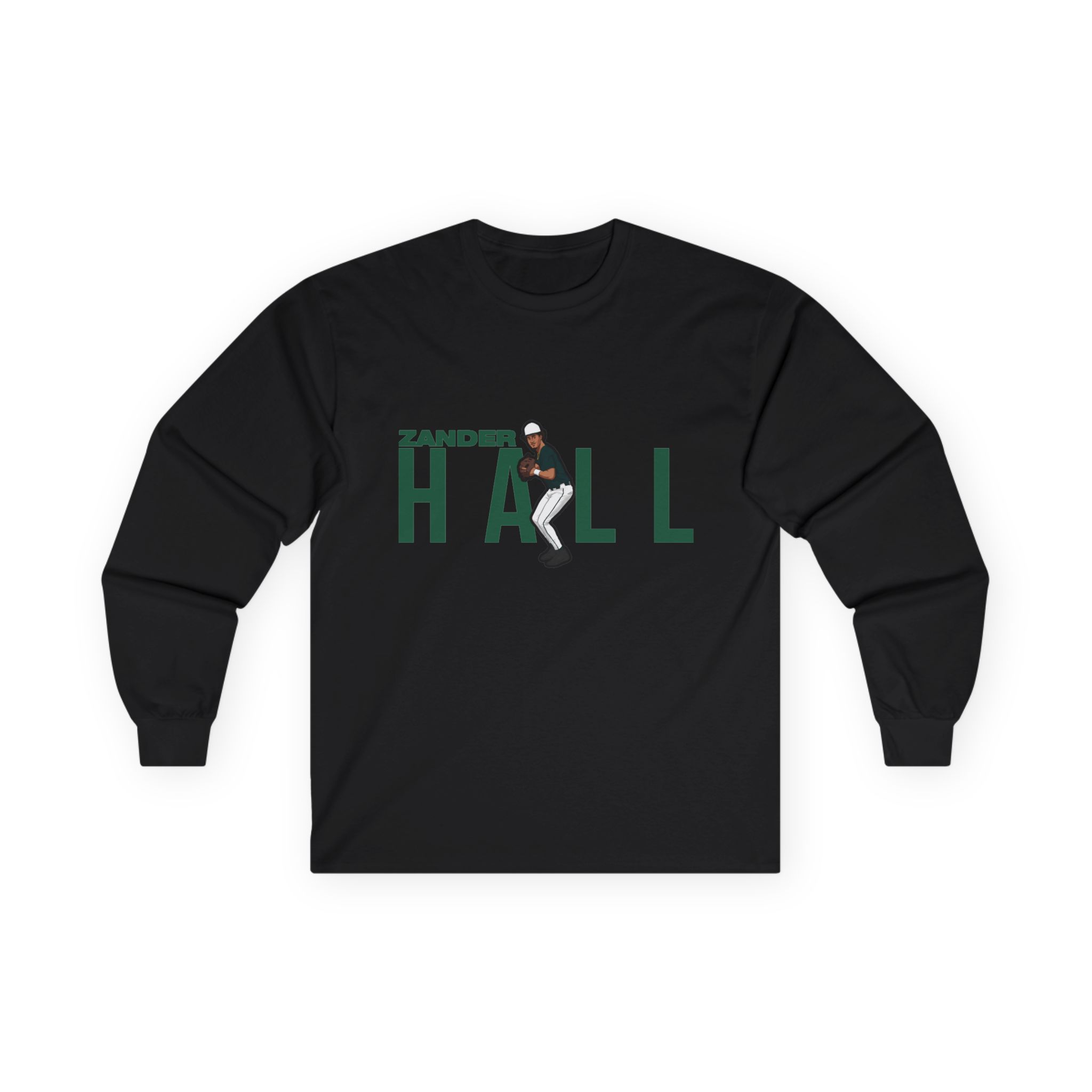 Long Sleeve Tee — character_player_name in Black