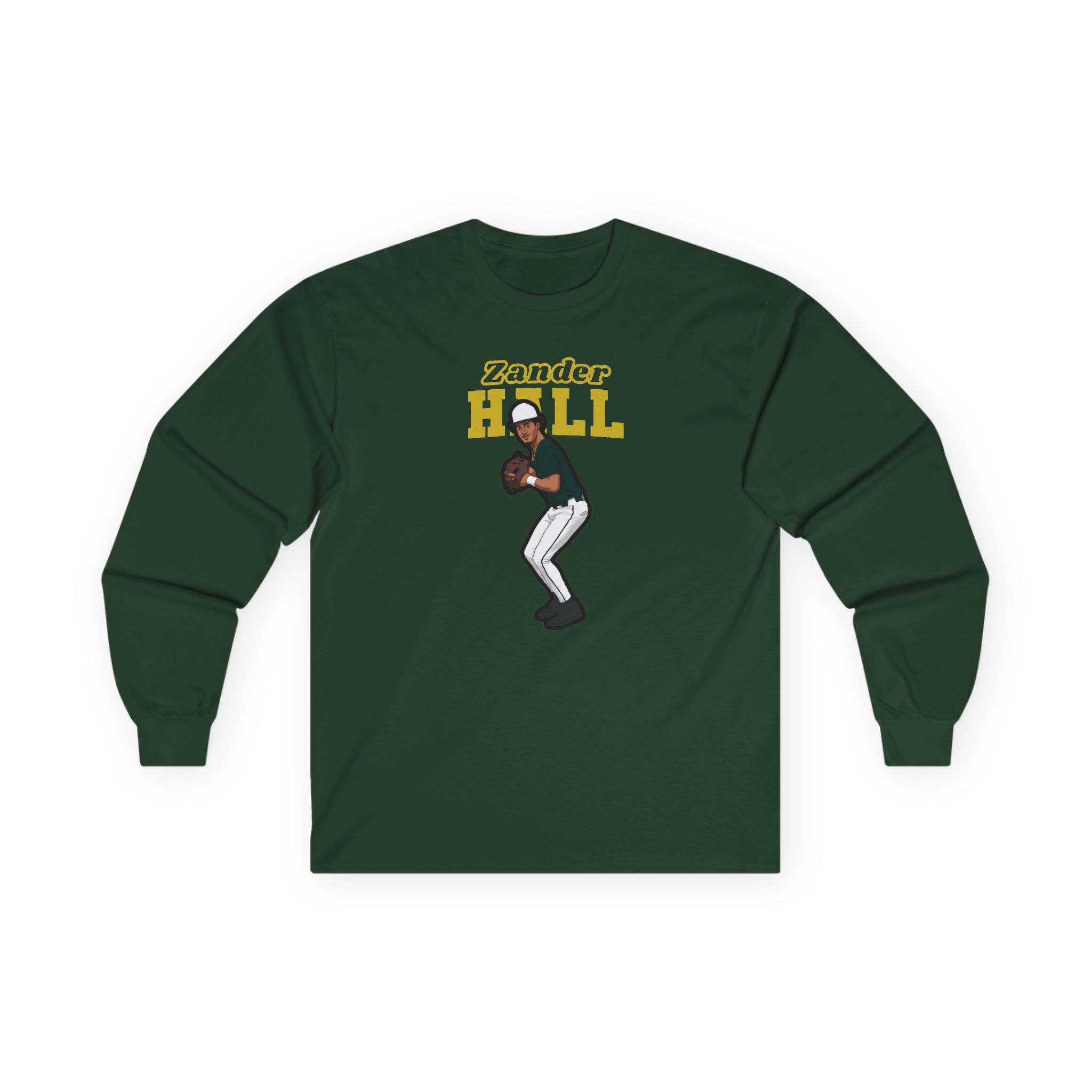 Long Sleeve Tee — character_name_arch in Green