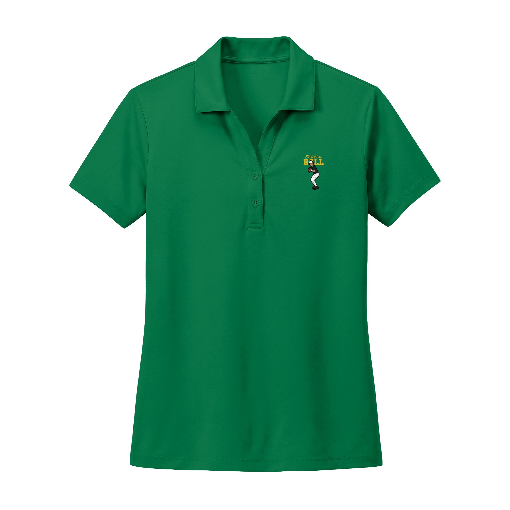 Women's Polo — character_name_arch in Green