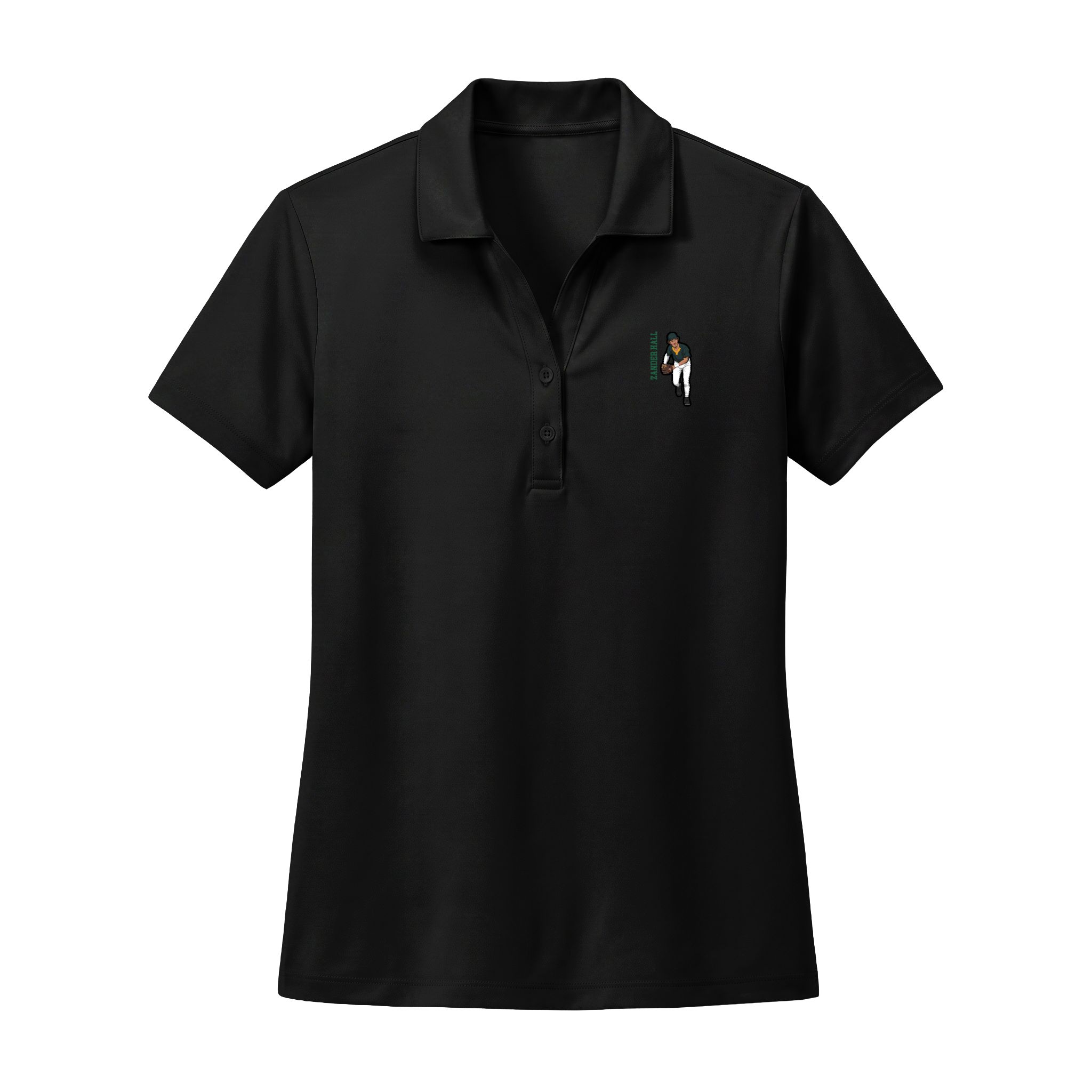 Women's Polo — character_name_vertical in Black