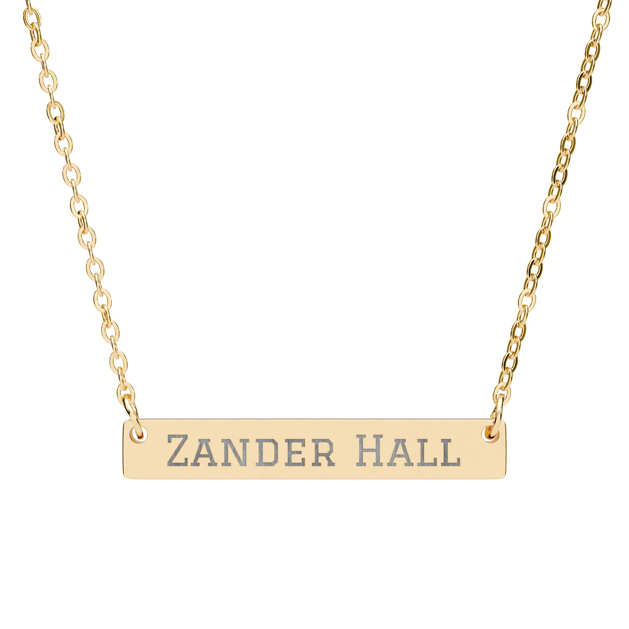 Engraved Bar Necklace — Classic in Gold