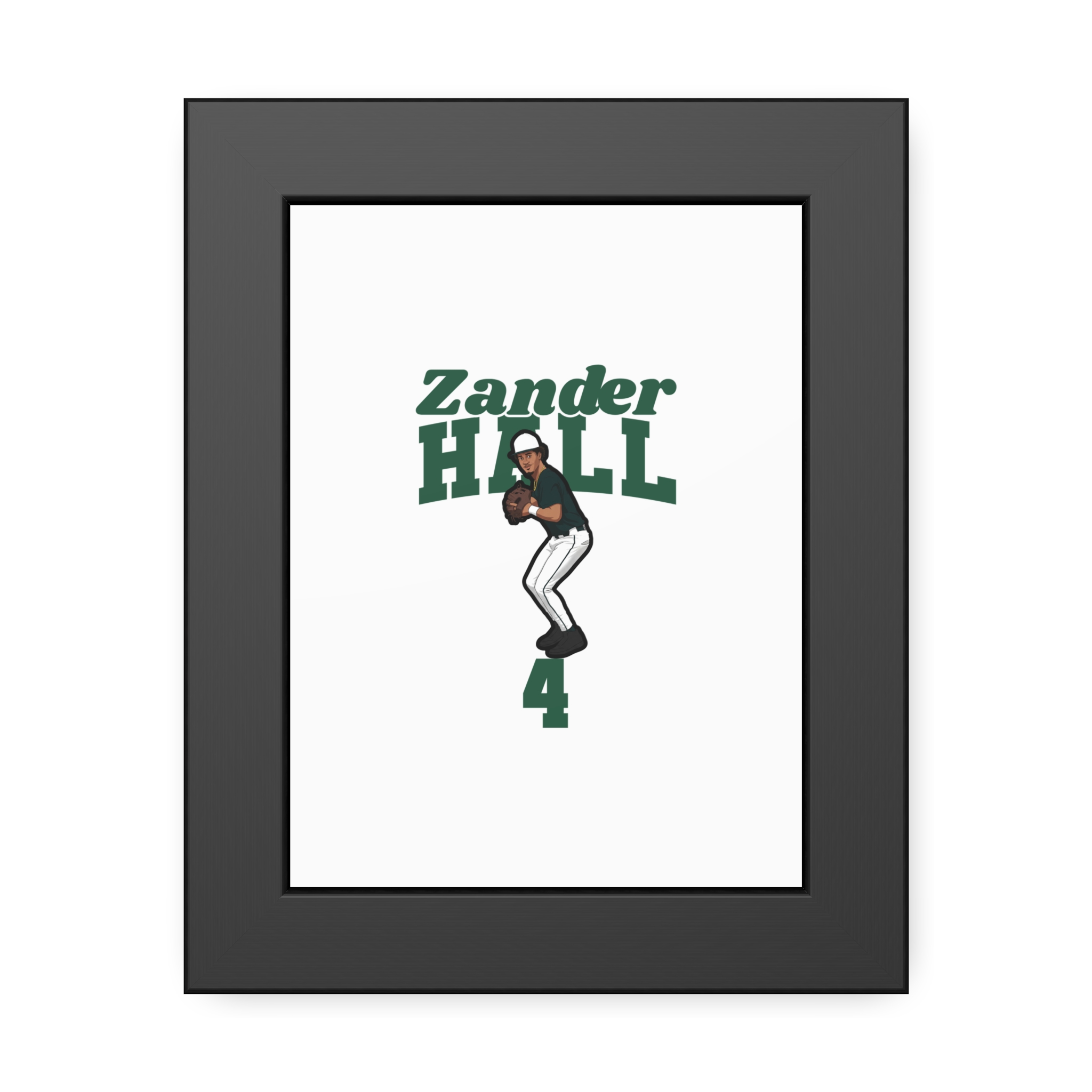 Framed Poster — character_signature_arch in Black