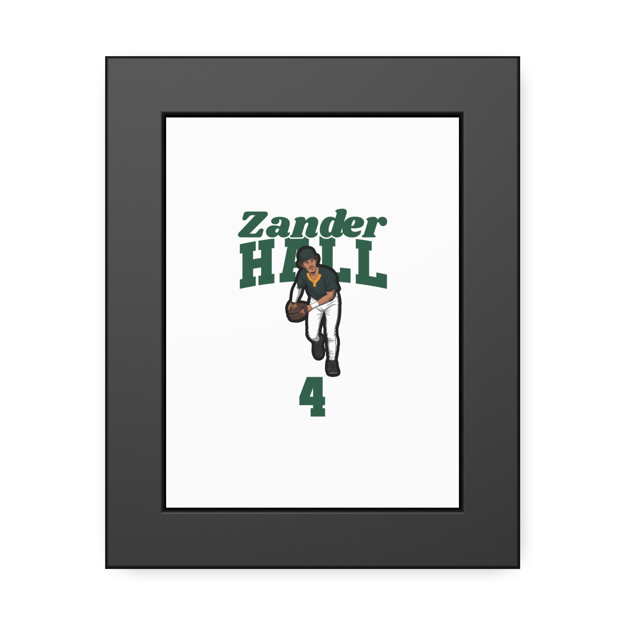 Framed Poster — character_signature_arch in Black