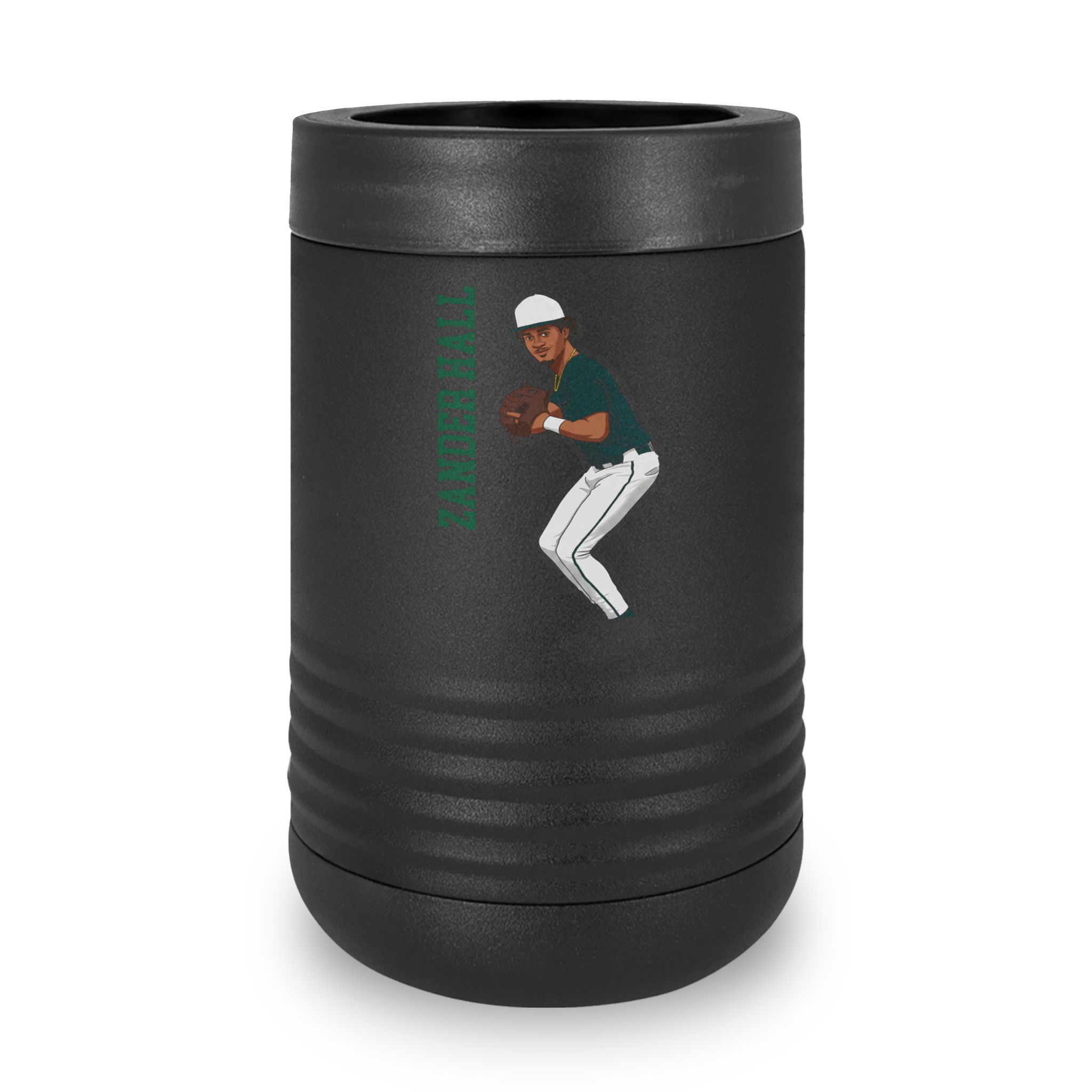 Stainless Can Cooler — character_name_vertical in Black