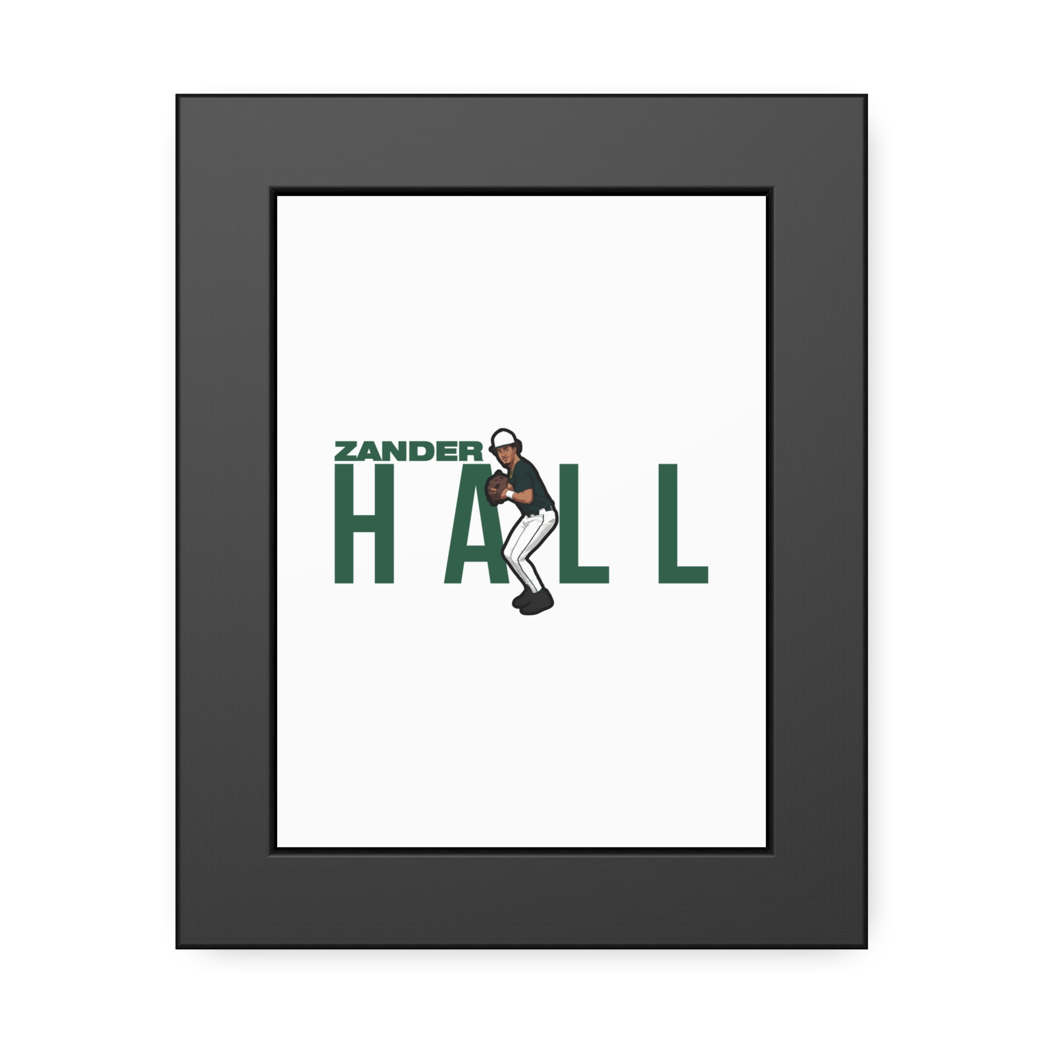 Framed Poster — character_player_name in Black
