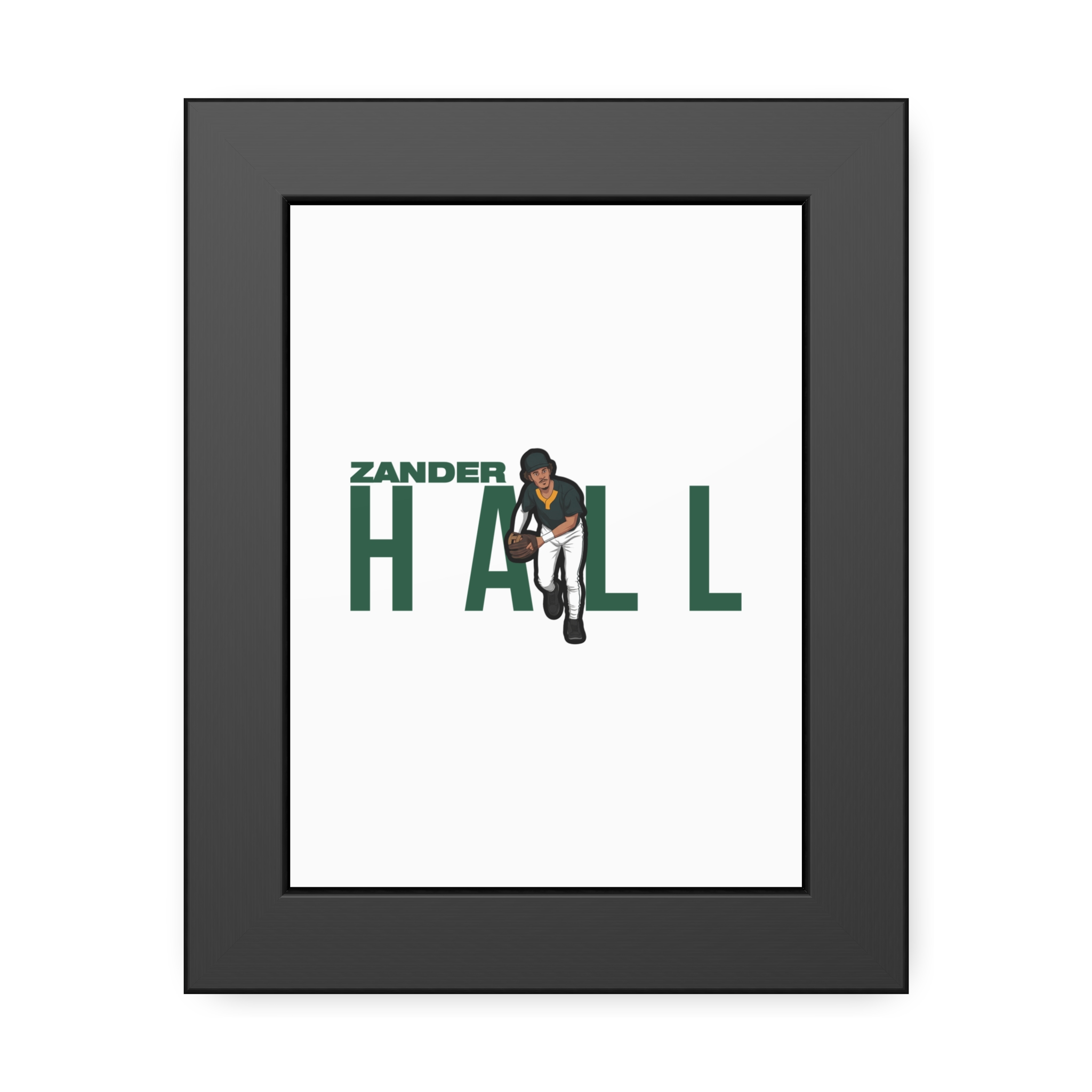Framed Poster — character_player_name in Black