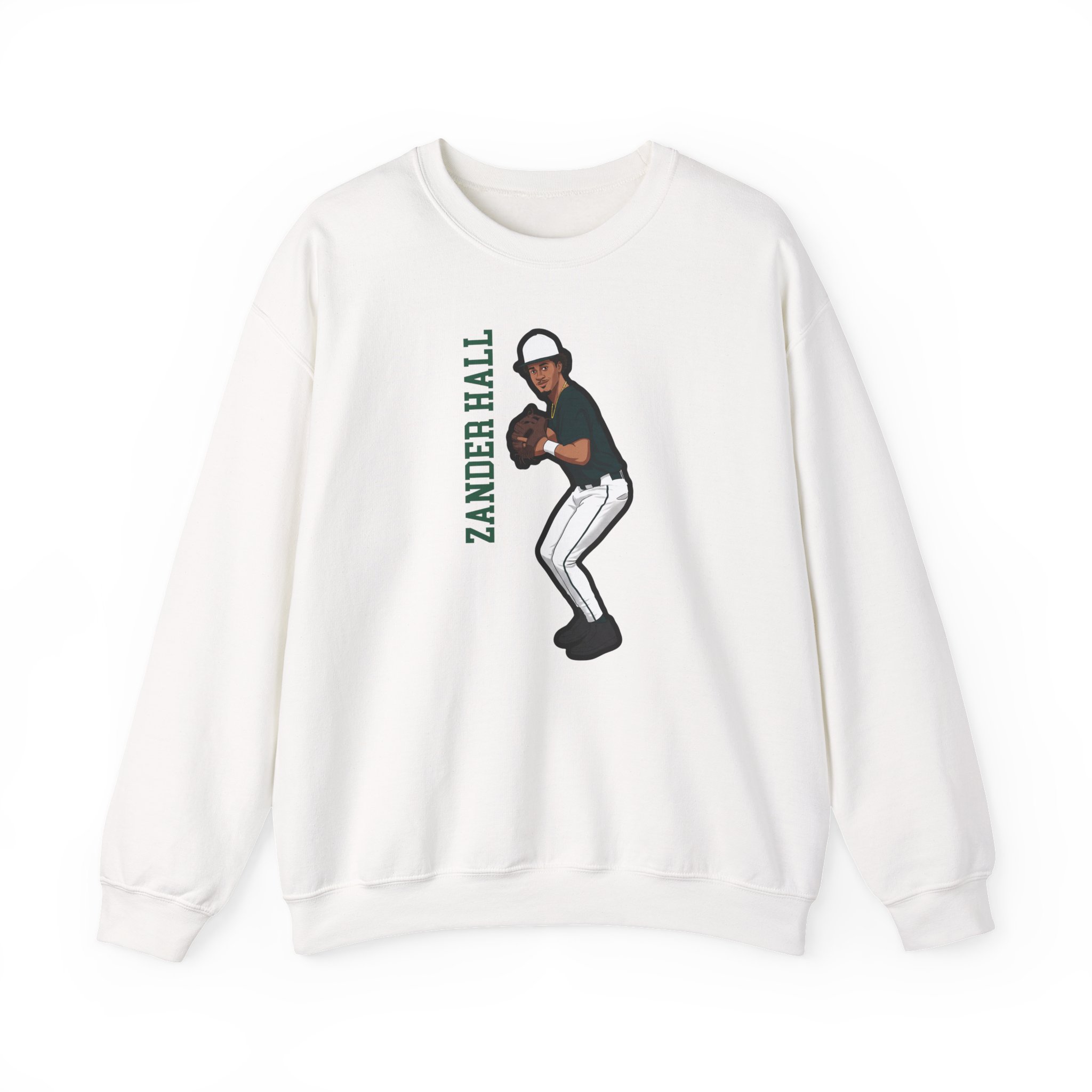 Crewneck Sweatshirt — character_name_vertical in White