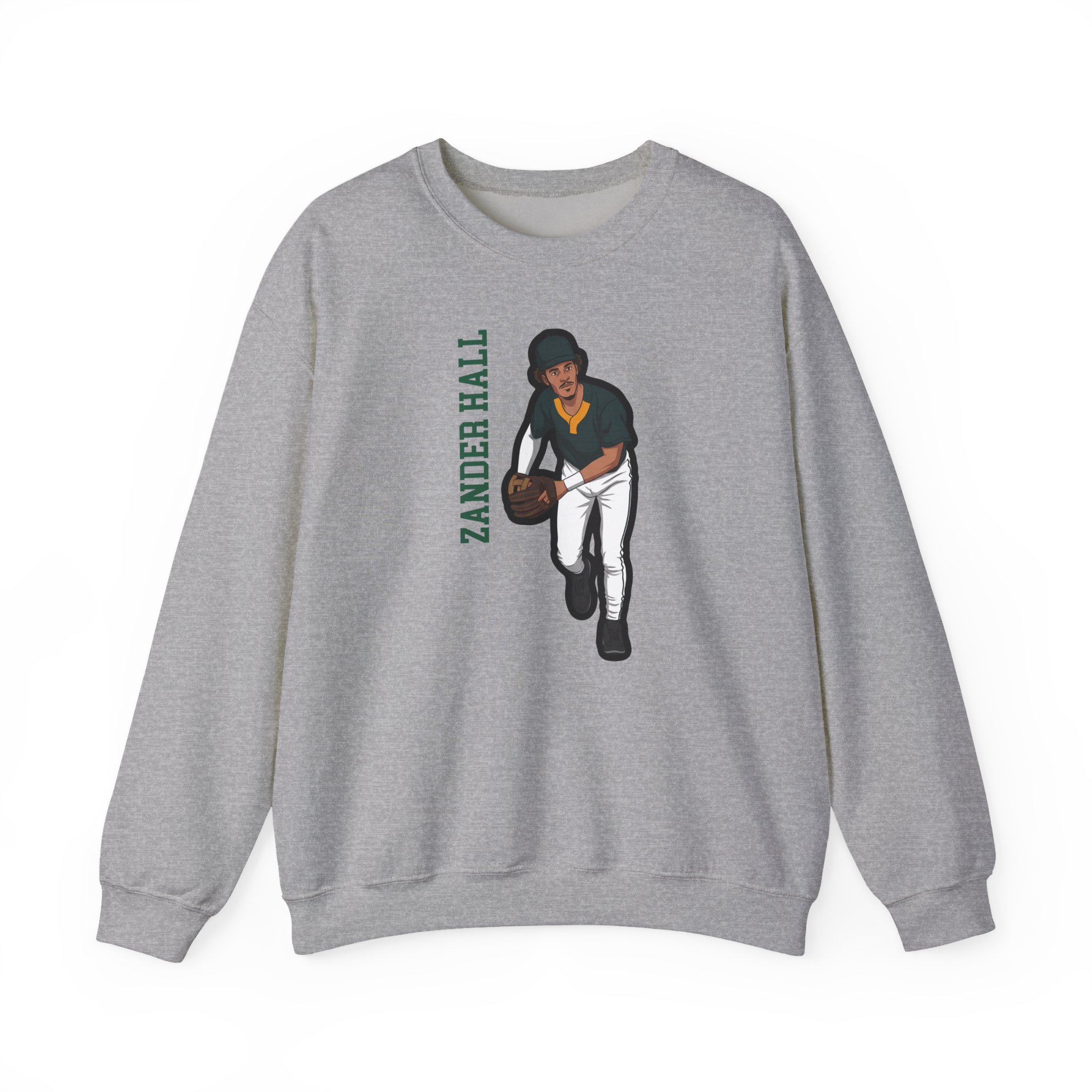 Crewneck Sweatshirt — character_name_vertical in Grey