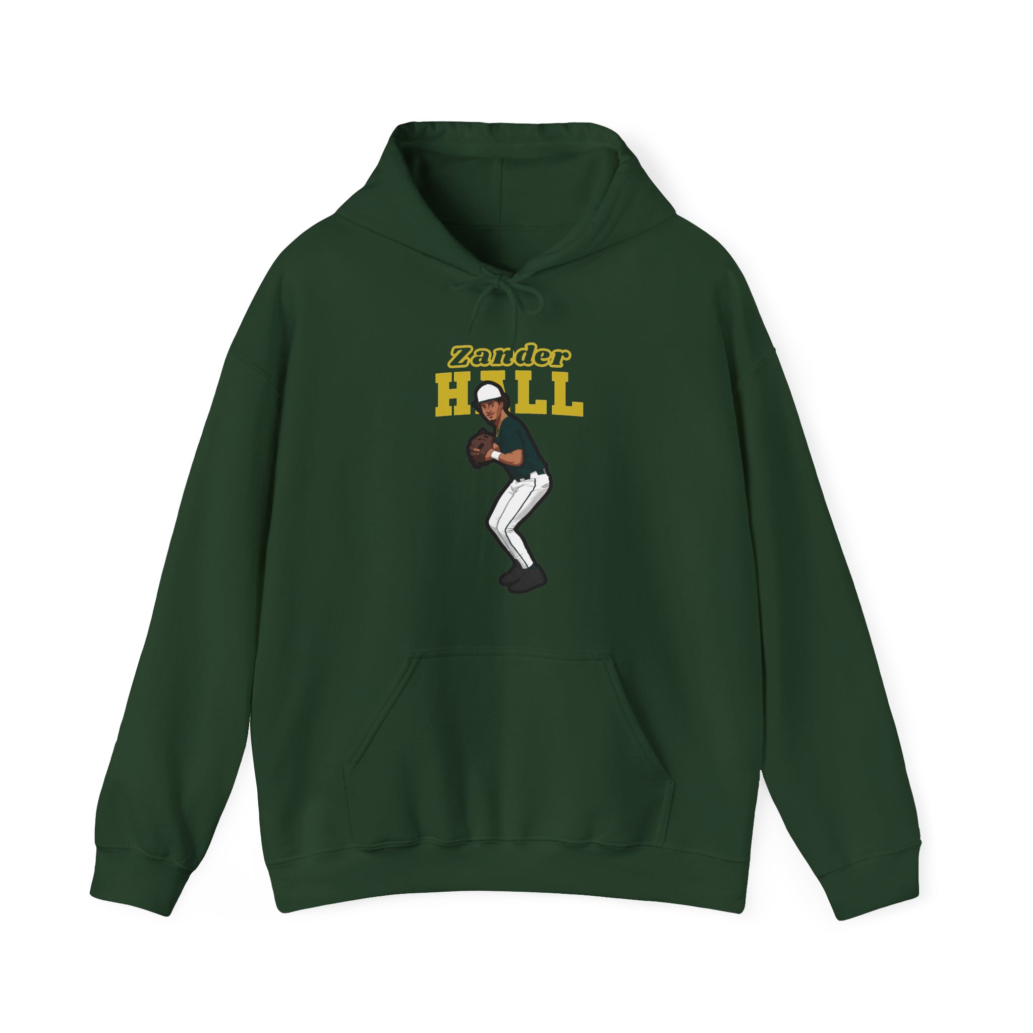 Hoodie — character_name_arch in Green