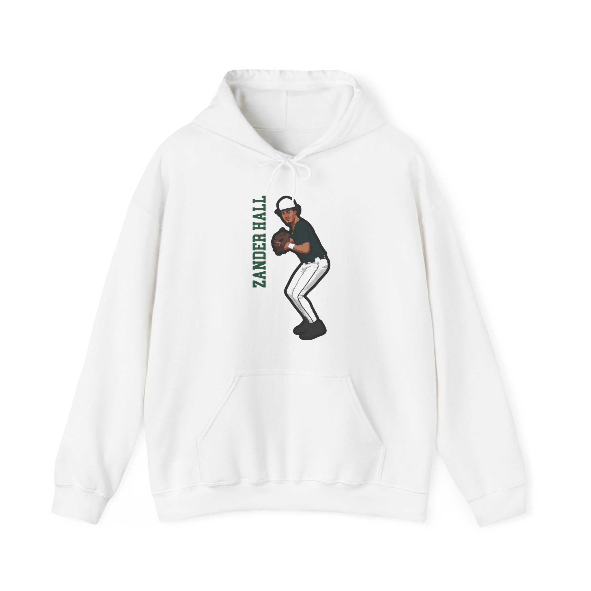 Hoodie — character_name_vertical in White