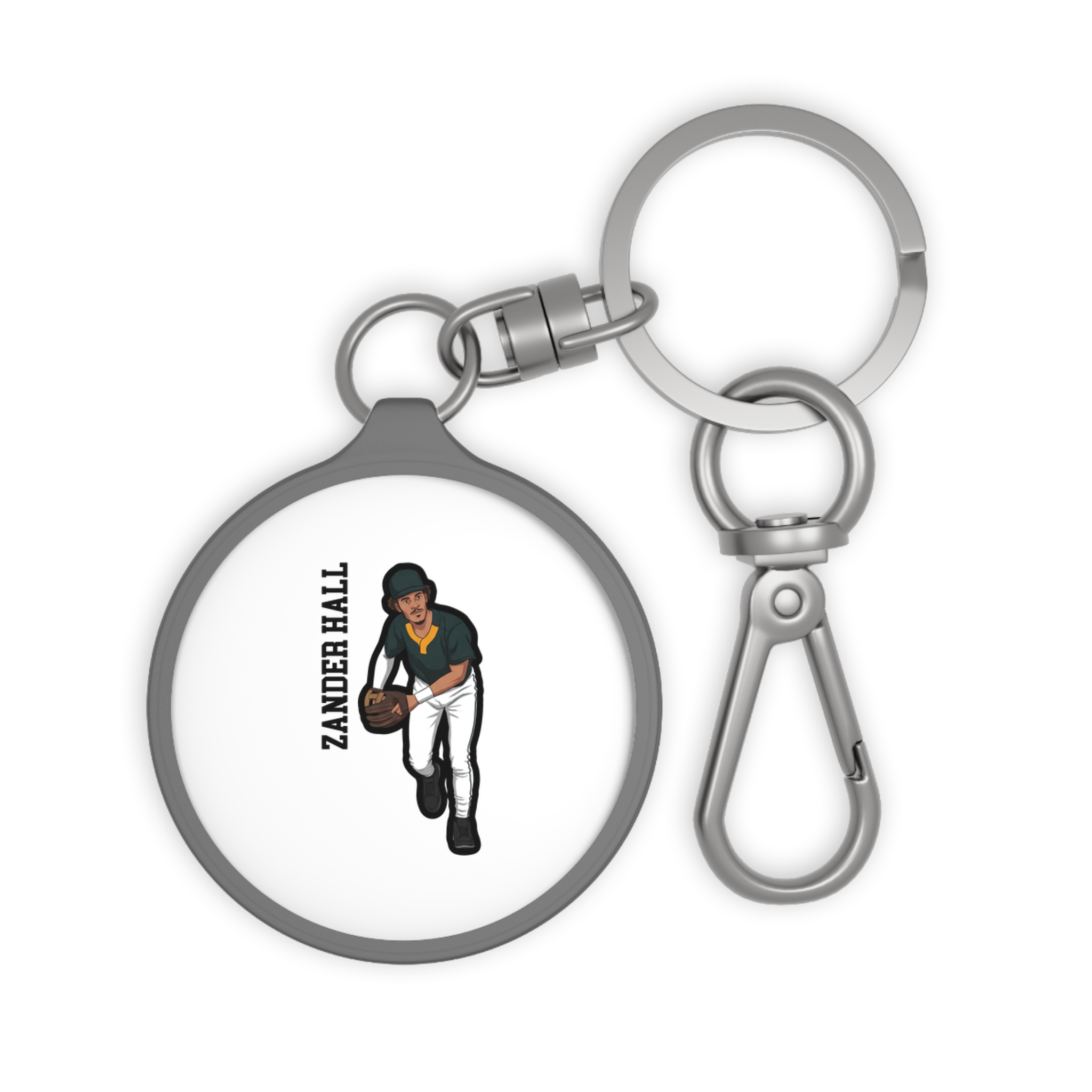 Keychain — character_name_vertical in Grey