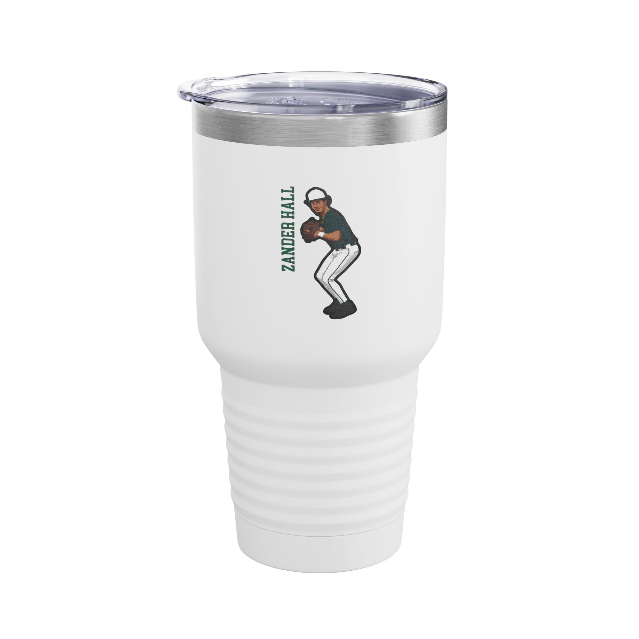 30oz Tumbler — character_name_vertical in White