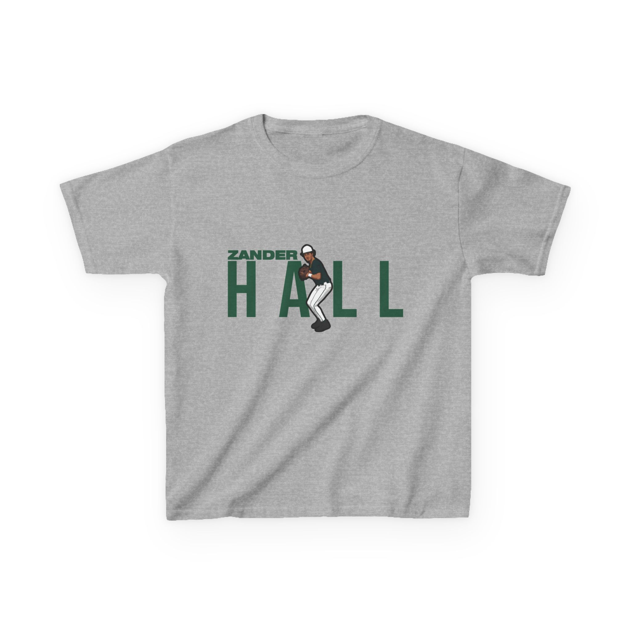 Youth Tee — character_player_name in Grey