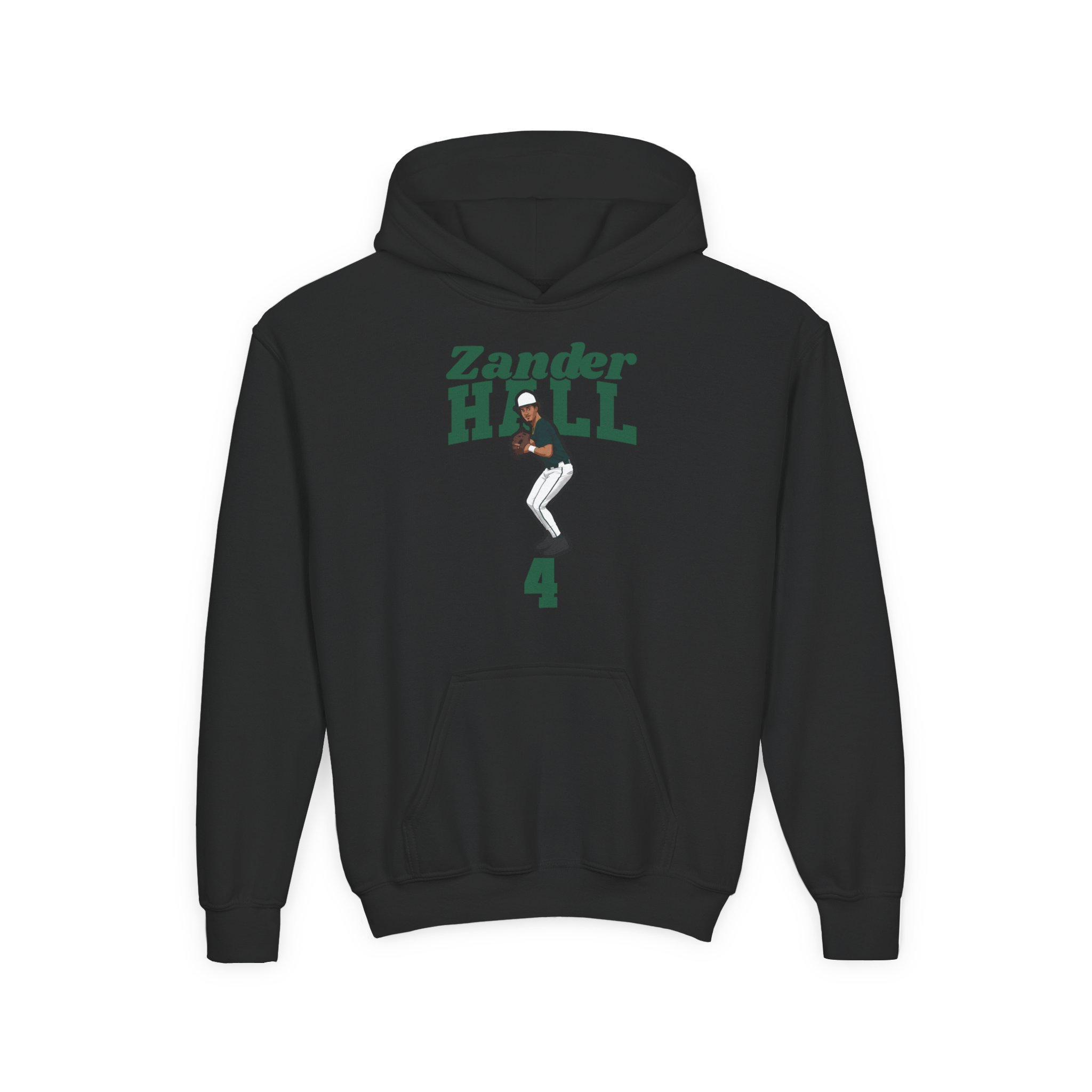 Youth Hoodie — character_signature_arch in Black