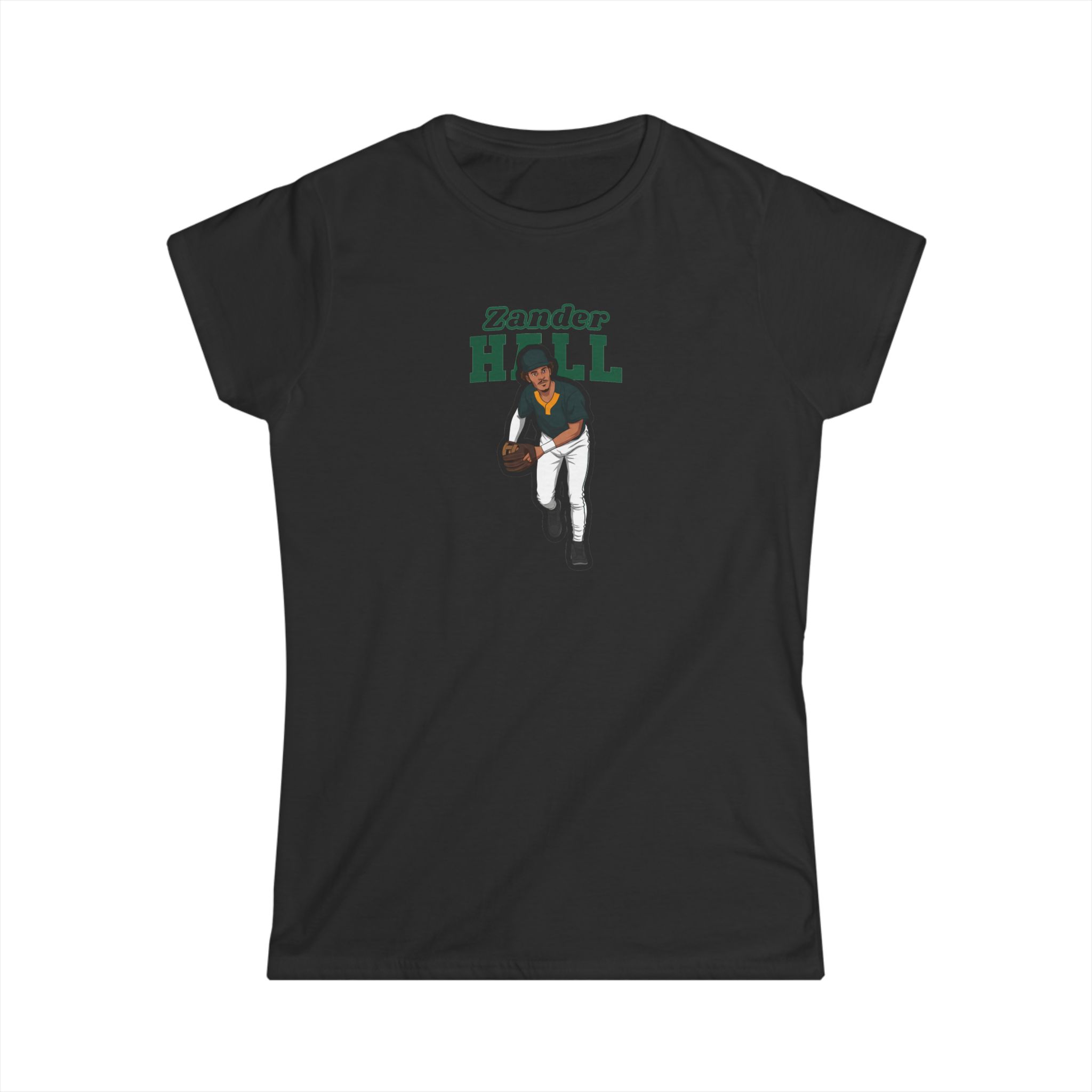 Women's Softstyle Tee — character_name_arch in Black