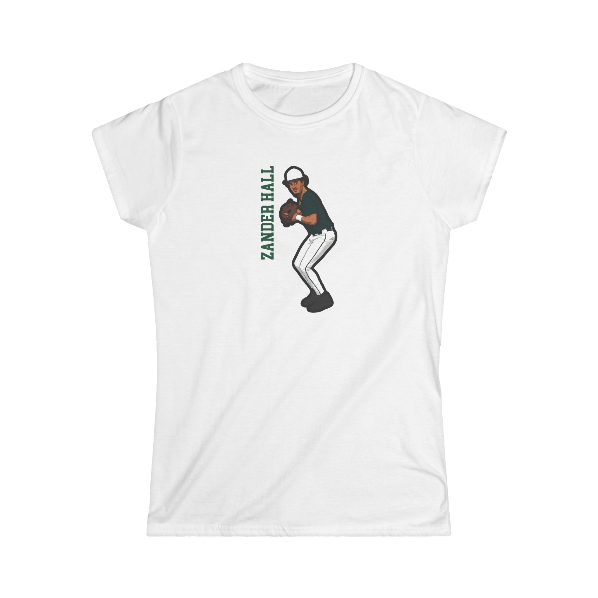 Women's Softstyle Tee — character_name_vertical in White