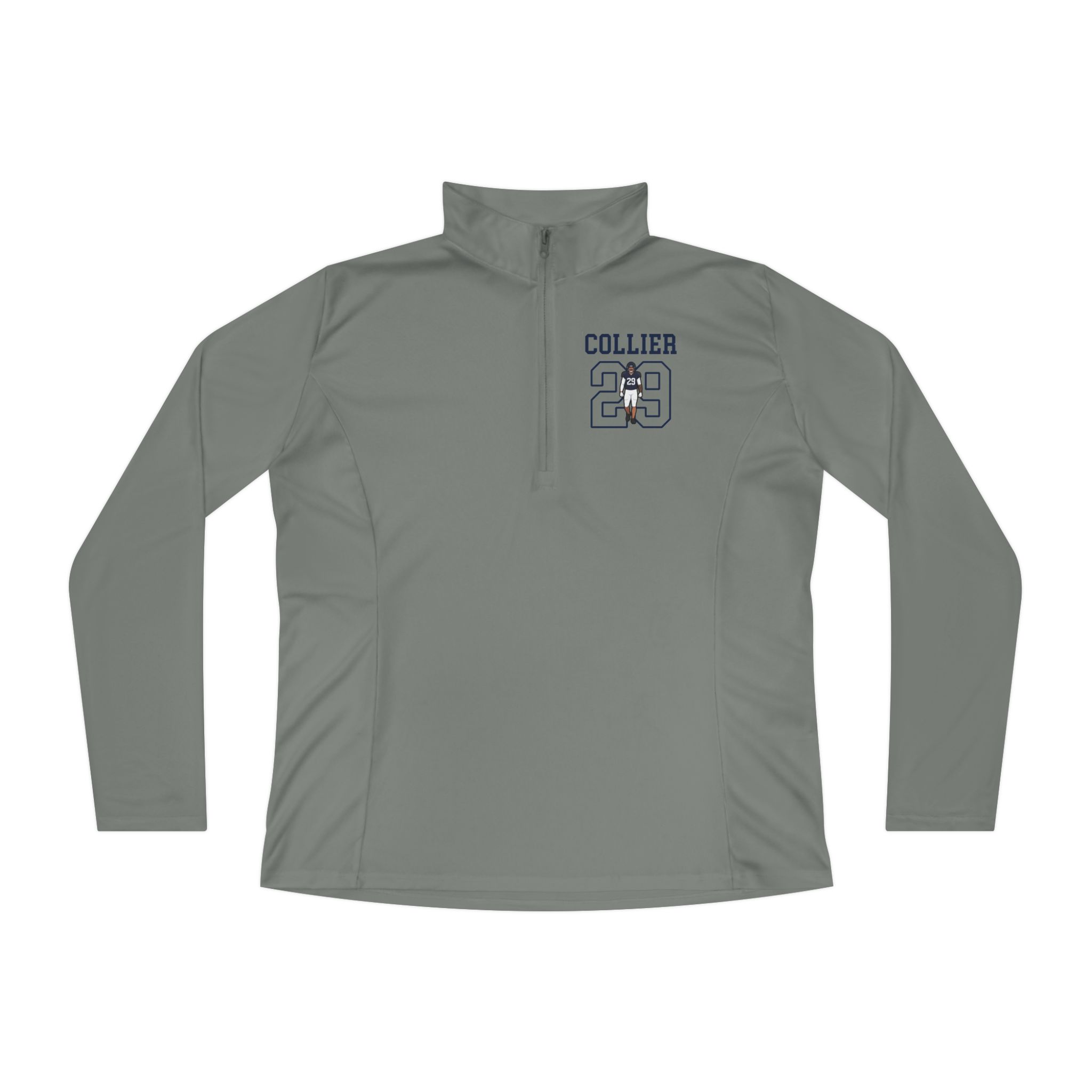 Women's Q-Zip Pullover — character_shirsey in Grey
