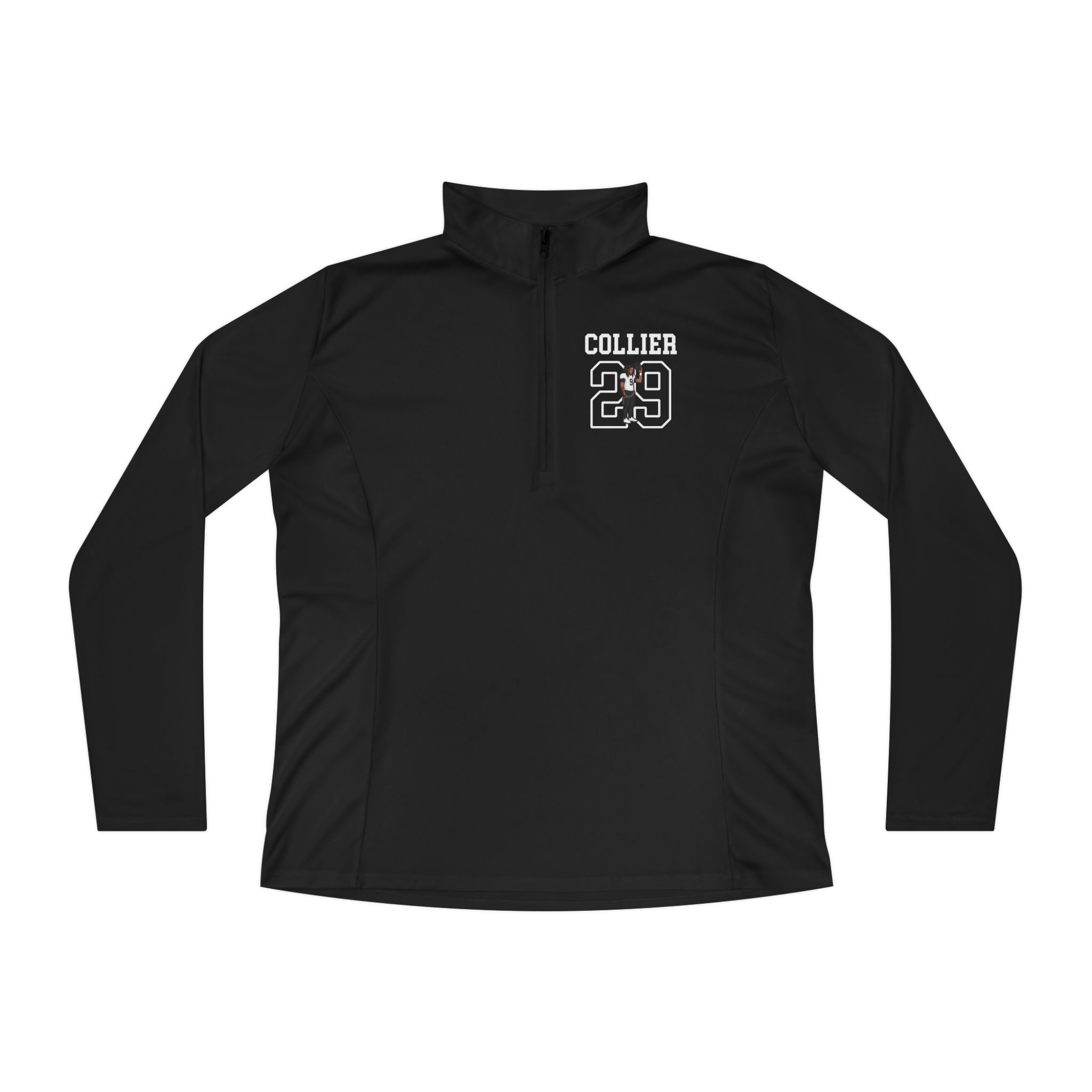 Women's Q-Zip Pullover — character_shirsey in Black