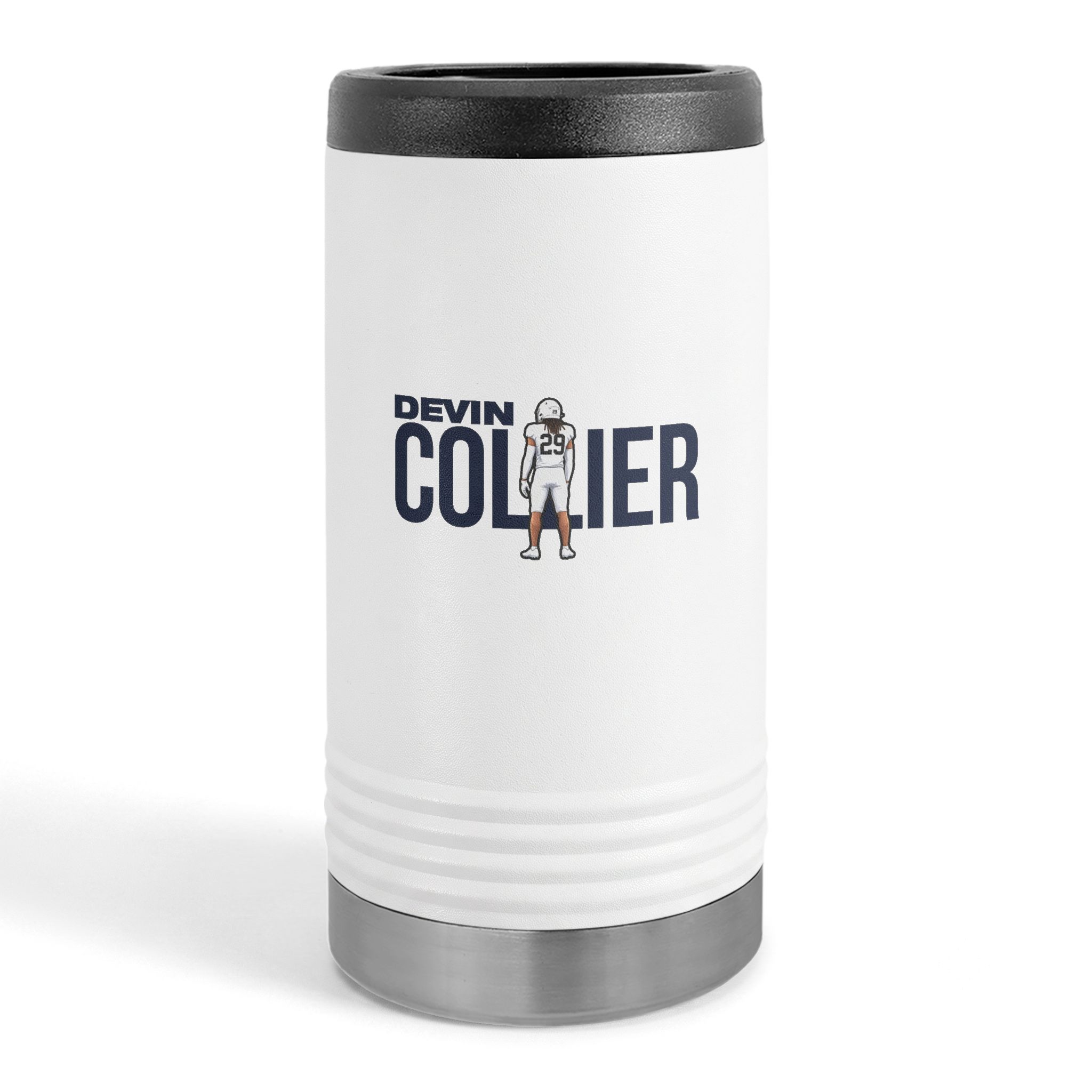 Slim Stainless Can Cooler — character_player_name in White