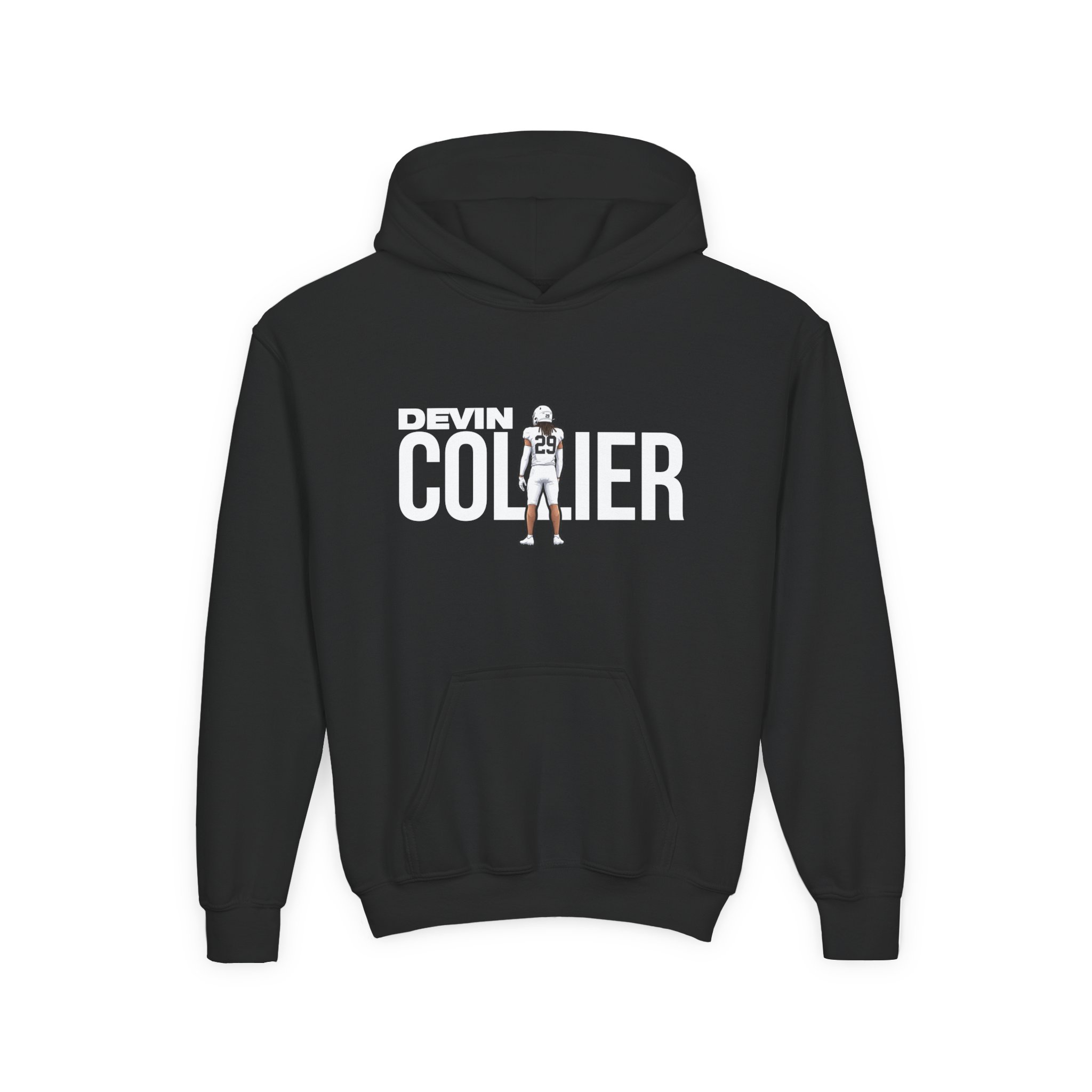 Youth Hoodie — character_player_name in Black