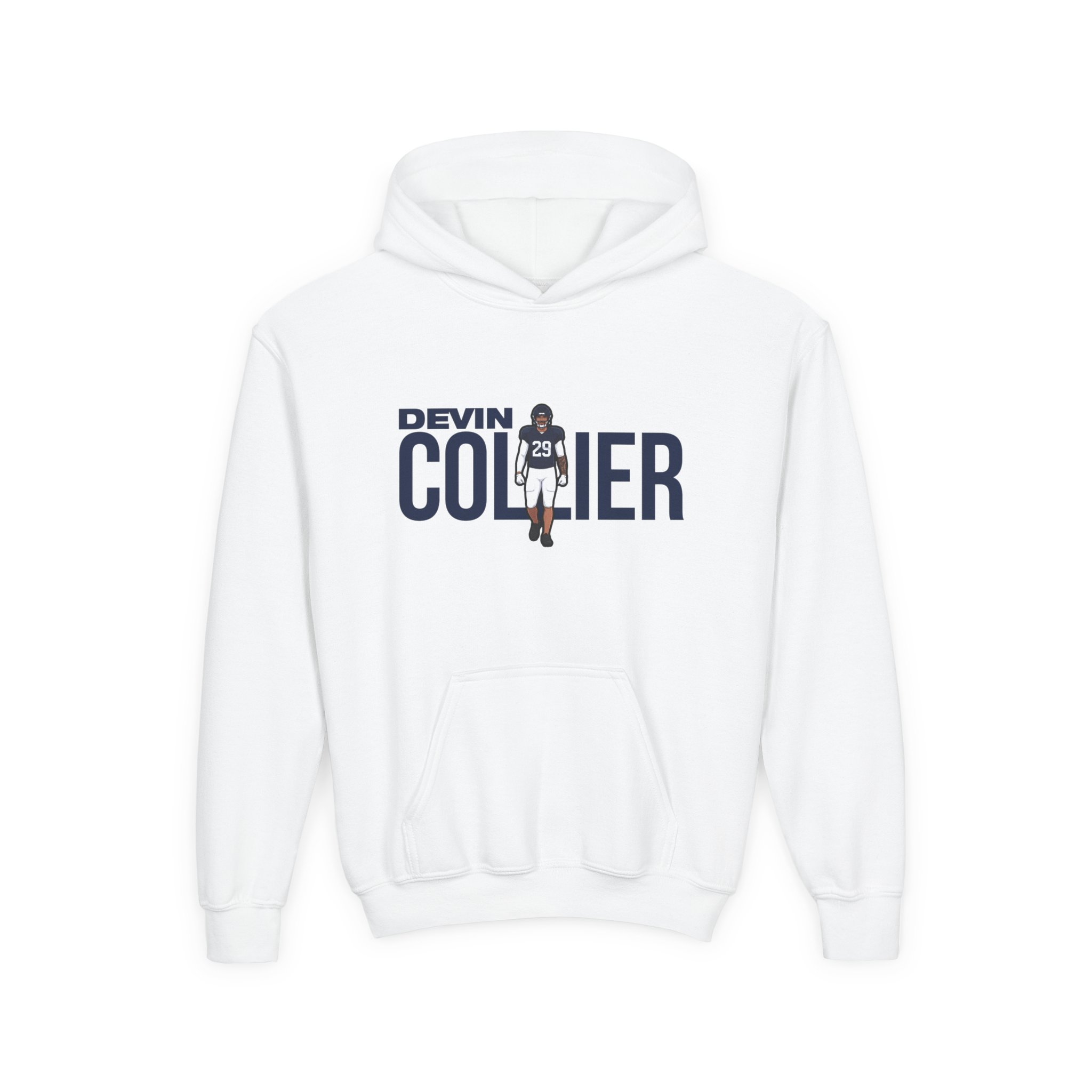 Youth Hoodie — character_player_name in White