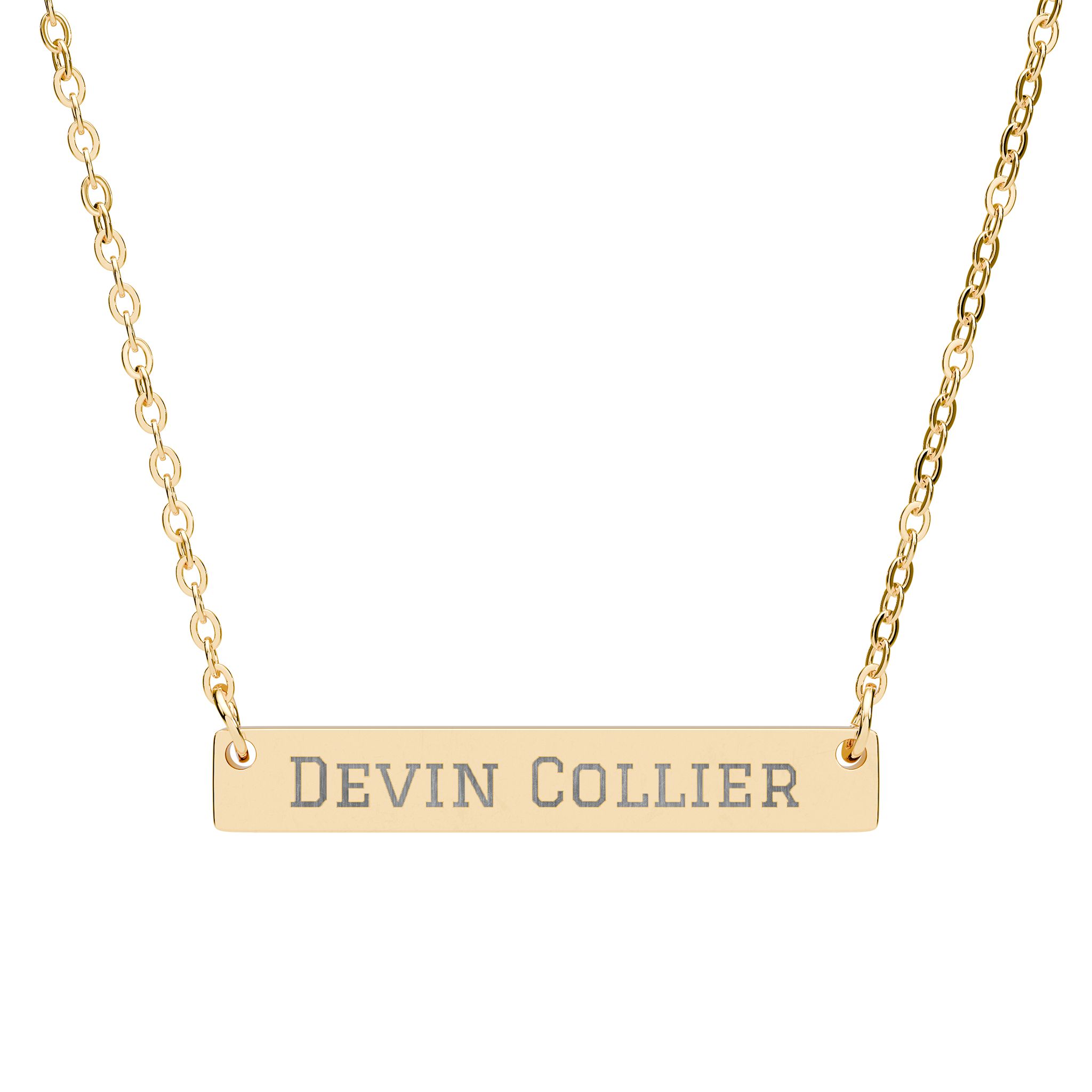 Engraved Bar Necklace — Classic in Gold