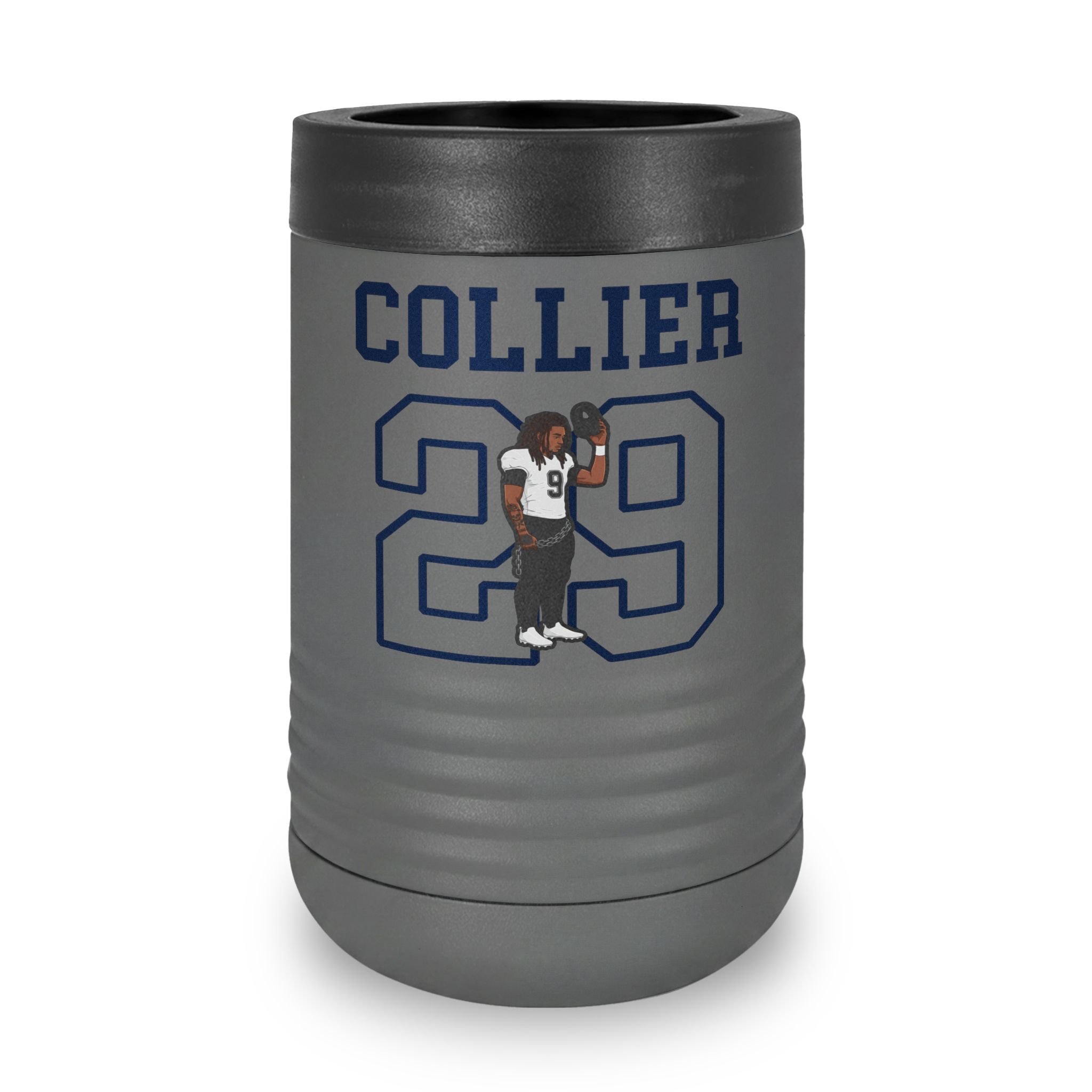 Stainless Can Cooler — character_shirsey in Grey