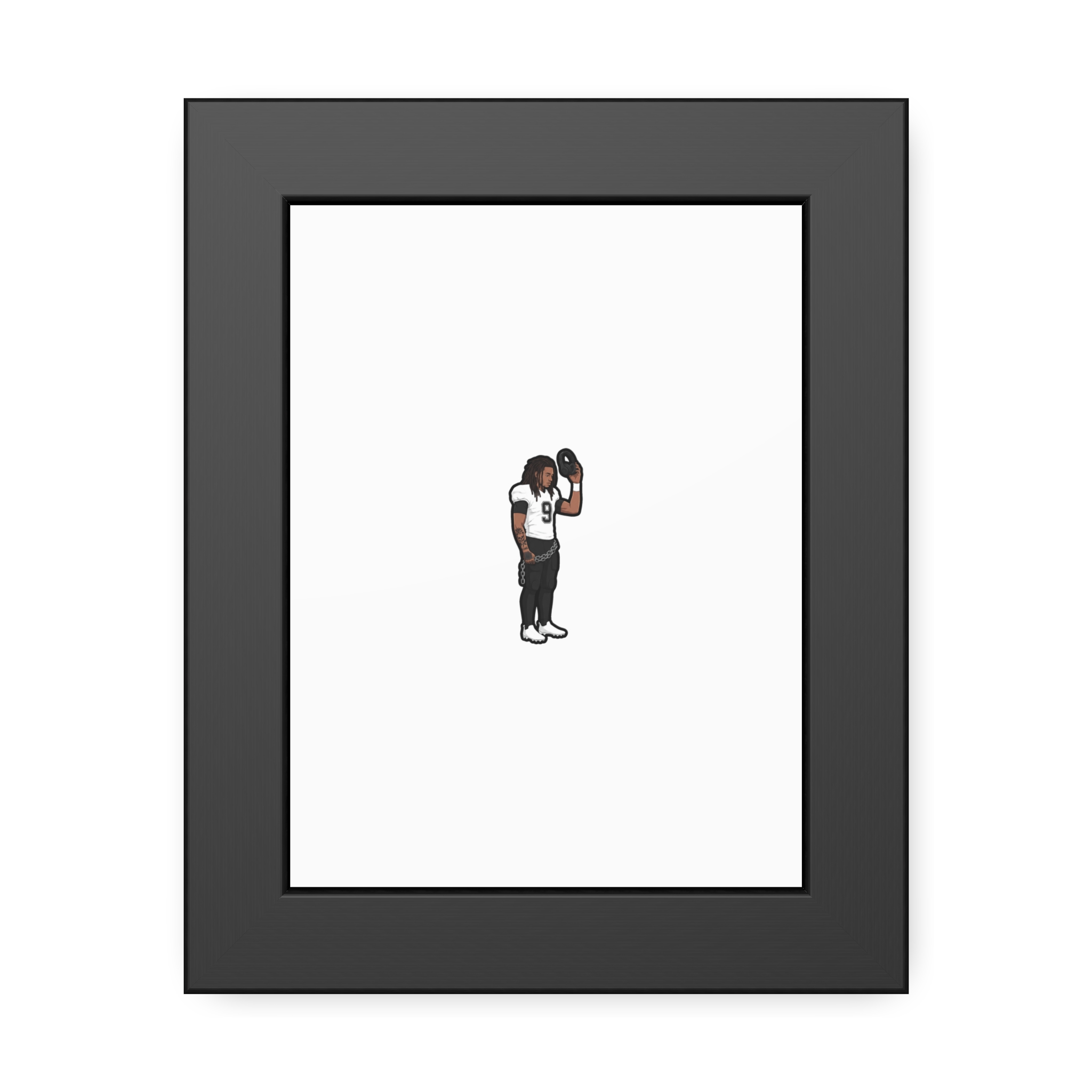 Framed Poster — character_player_name in Black