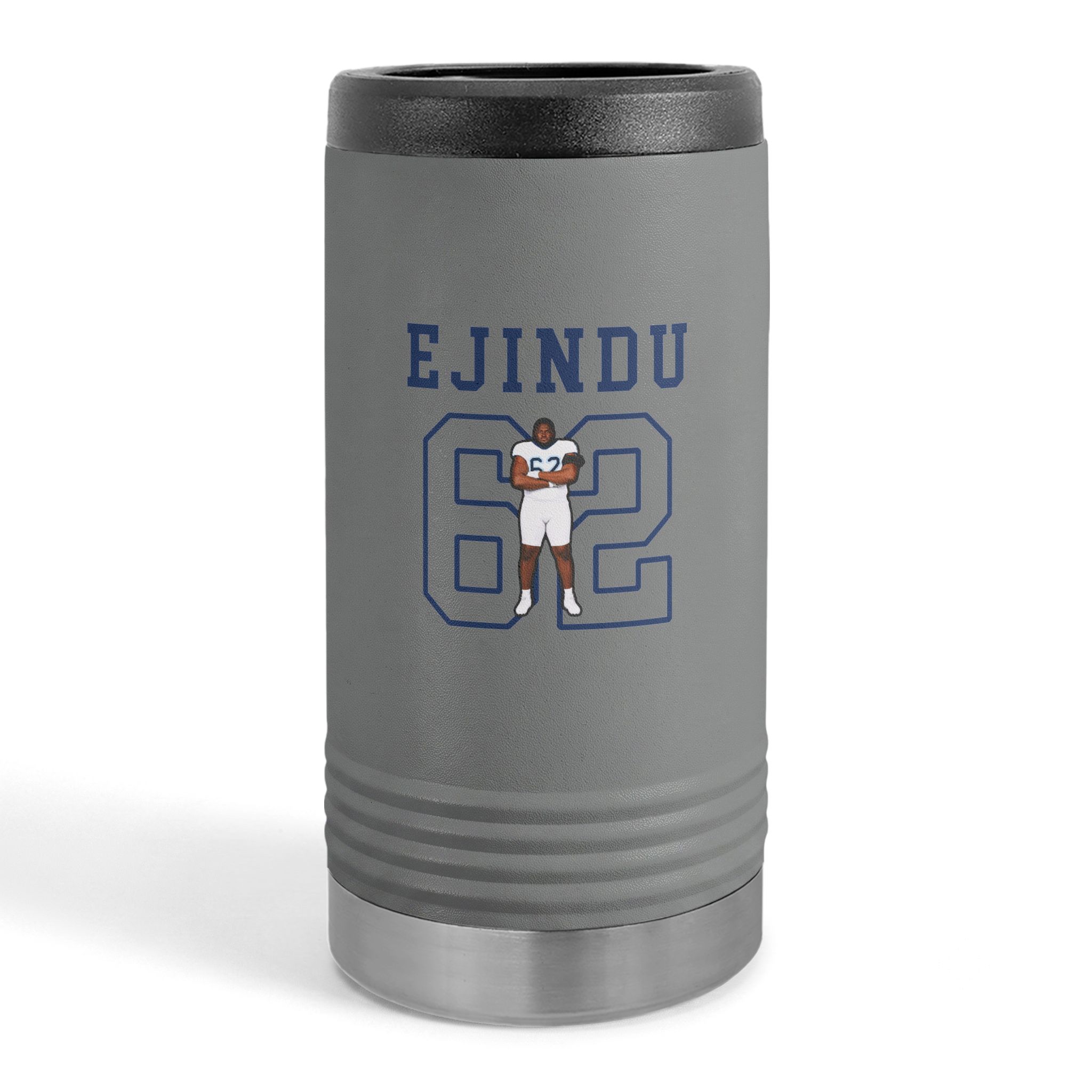 Slim Stainless Can Cooler — character_shirsey in Grey