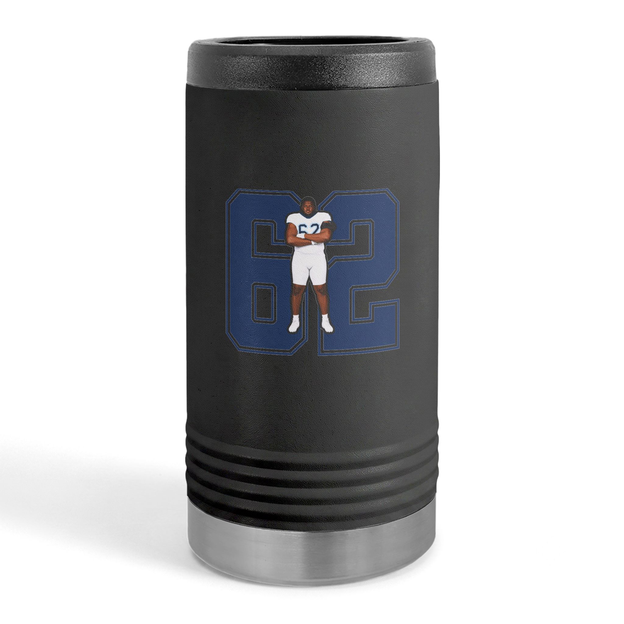 Slim Stainless Can Cooler — character_number in Black