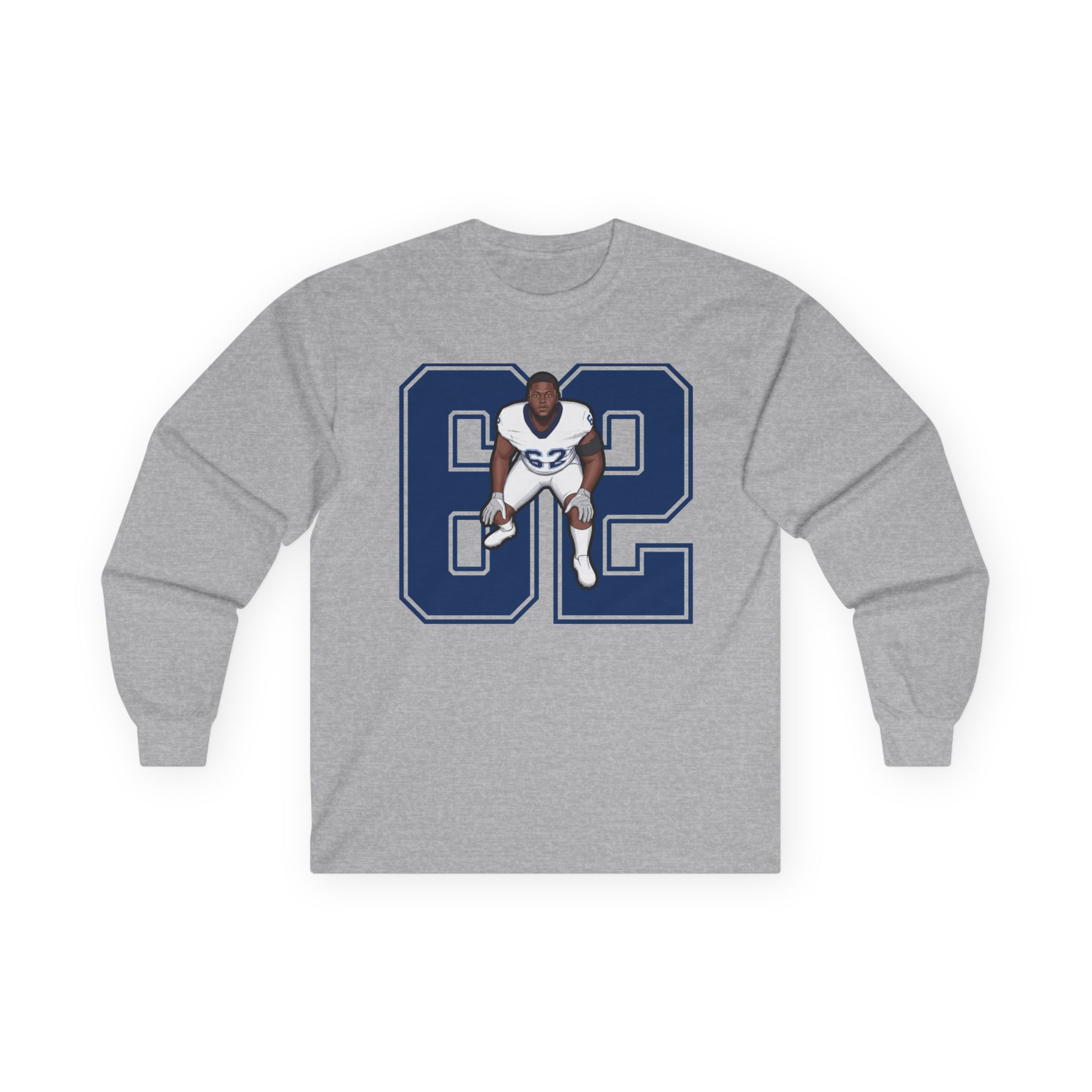 Long Sleeve Tee — character_number in Grey