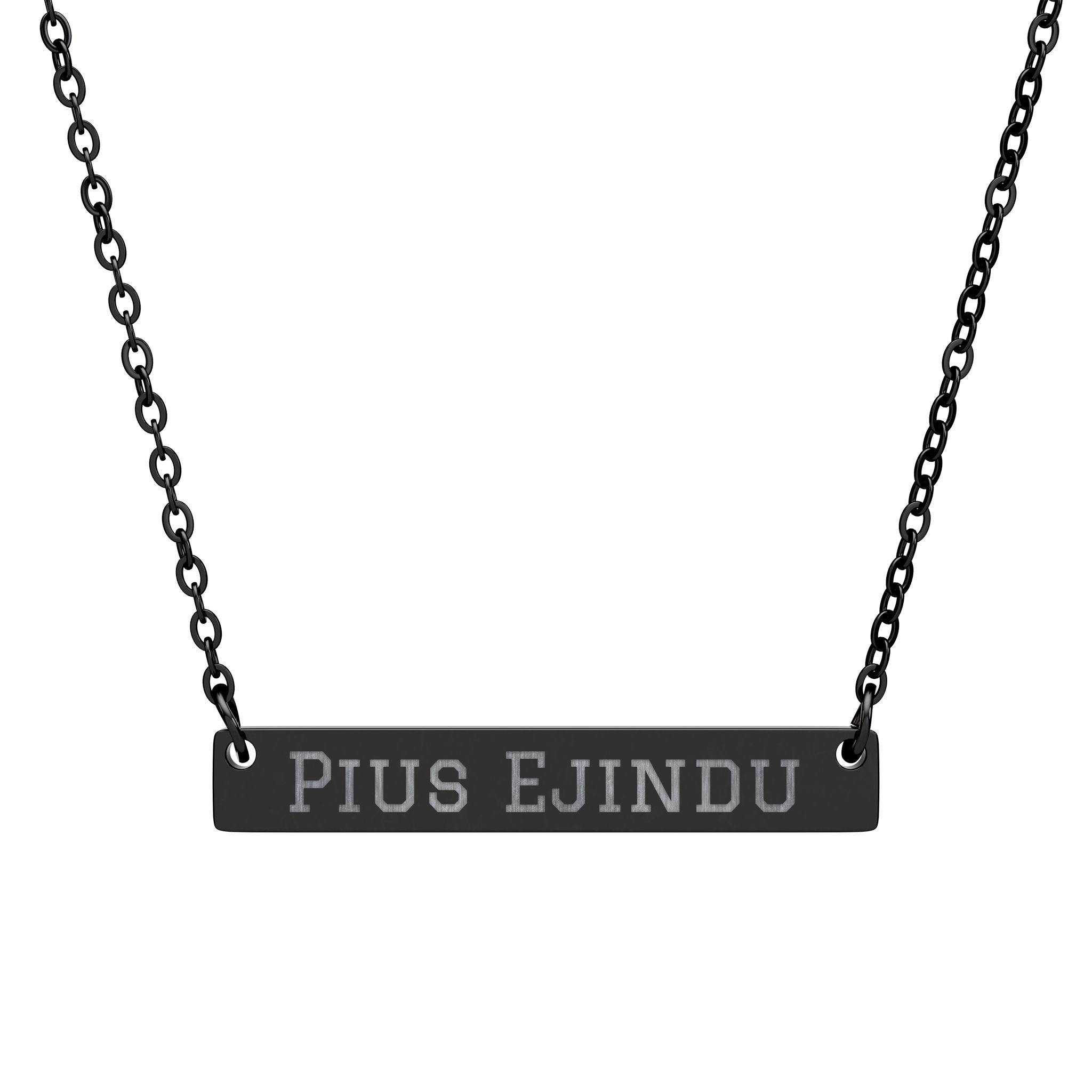 Engraved Bar Necklace — Classic in Black