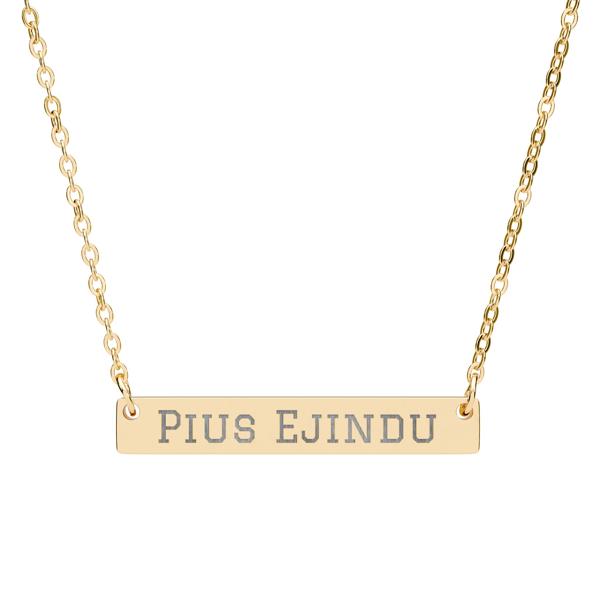 Engraved Bar Necklace — Classic in Gold