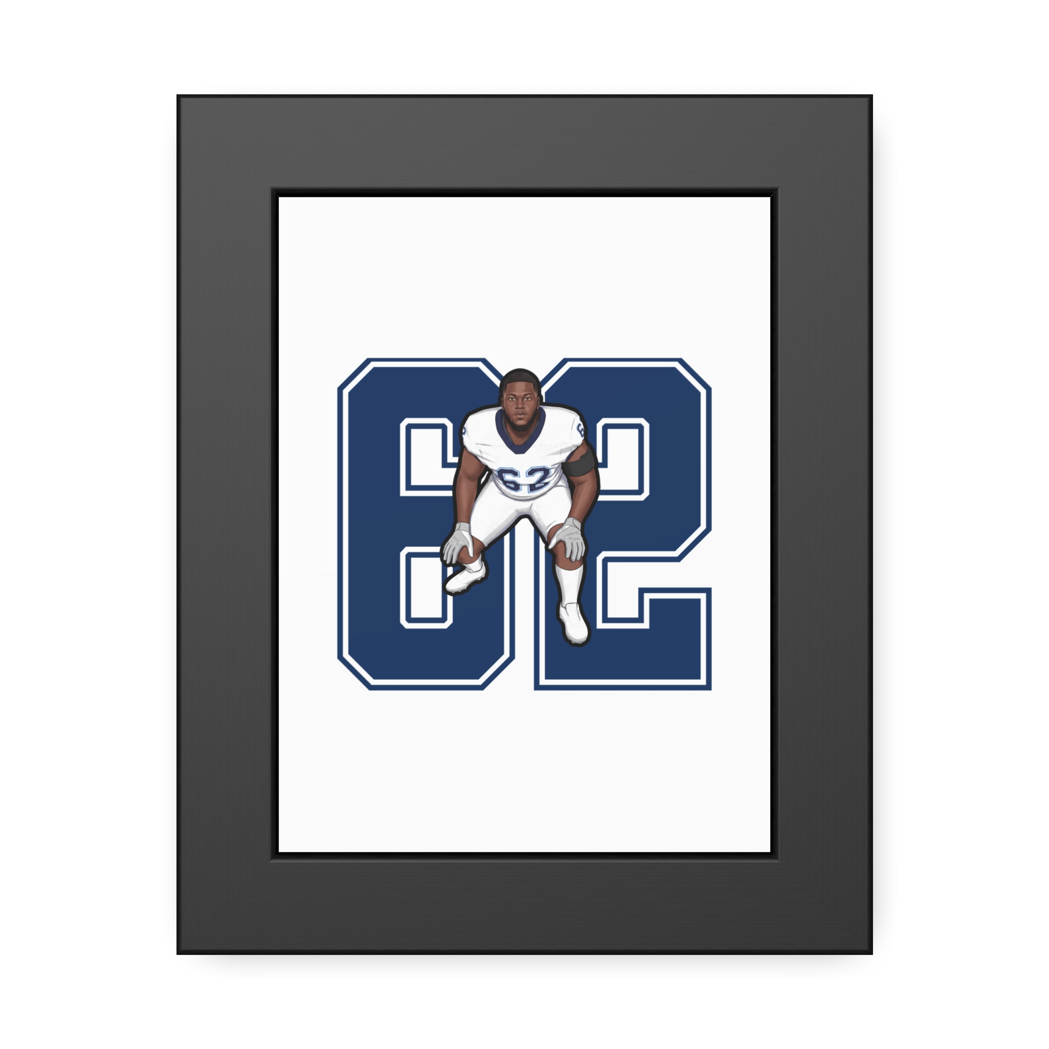 Framed Poster — character_number in Black