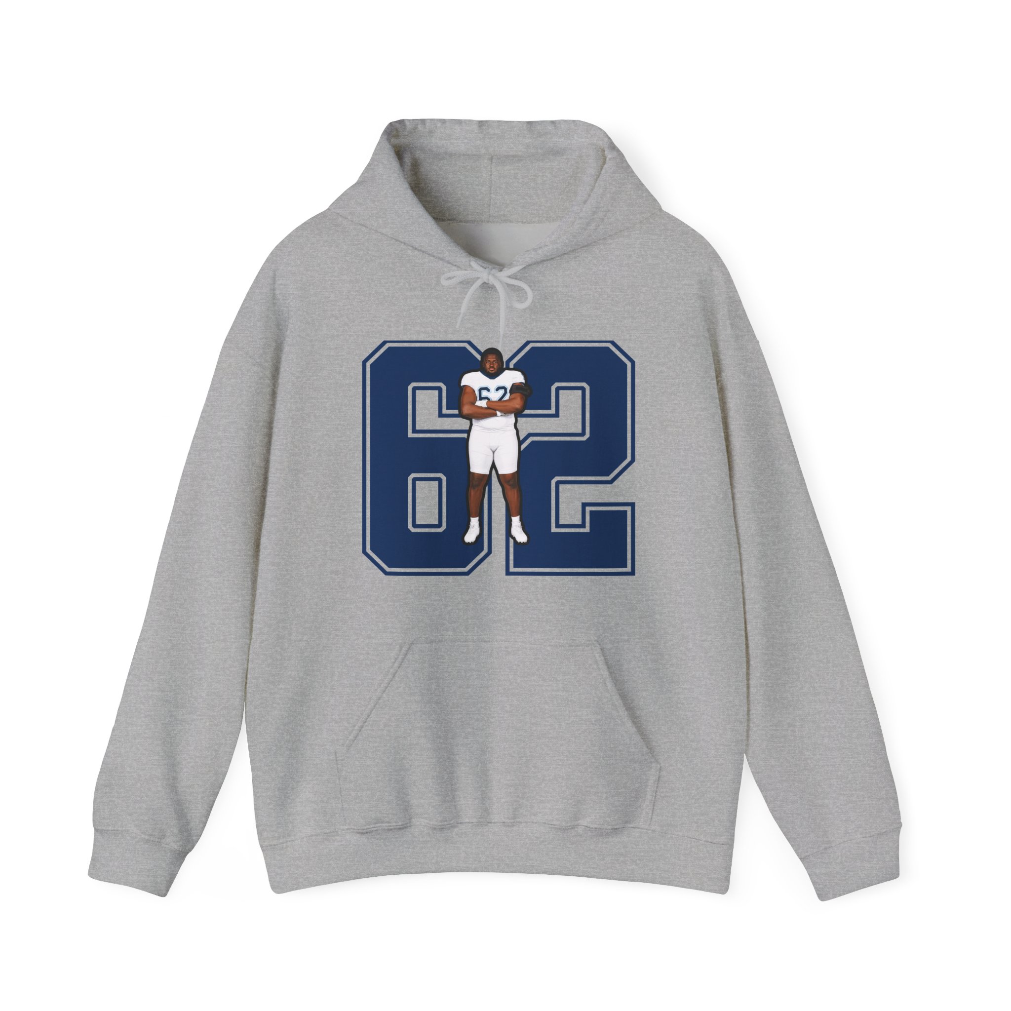 Hoodie — character_number in Grey
