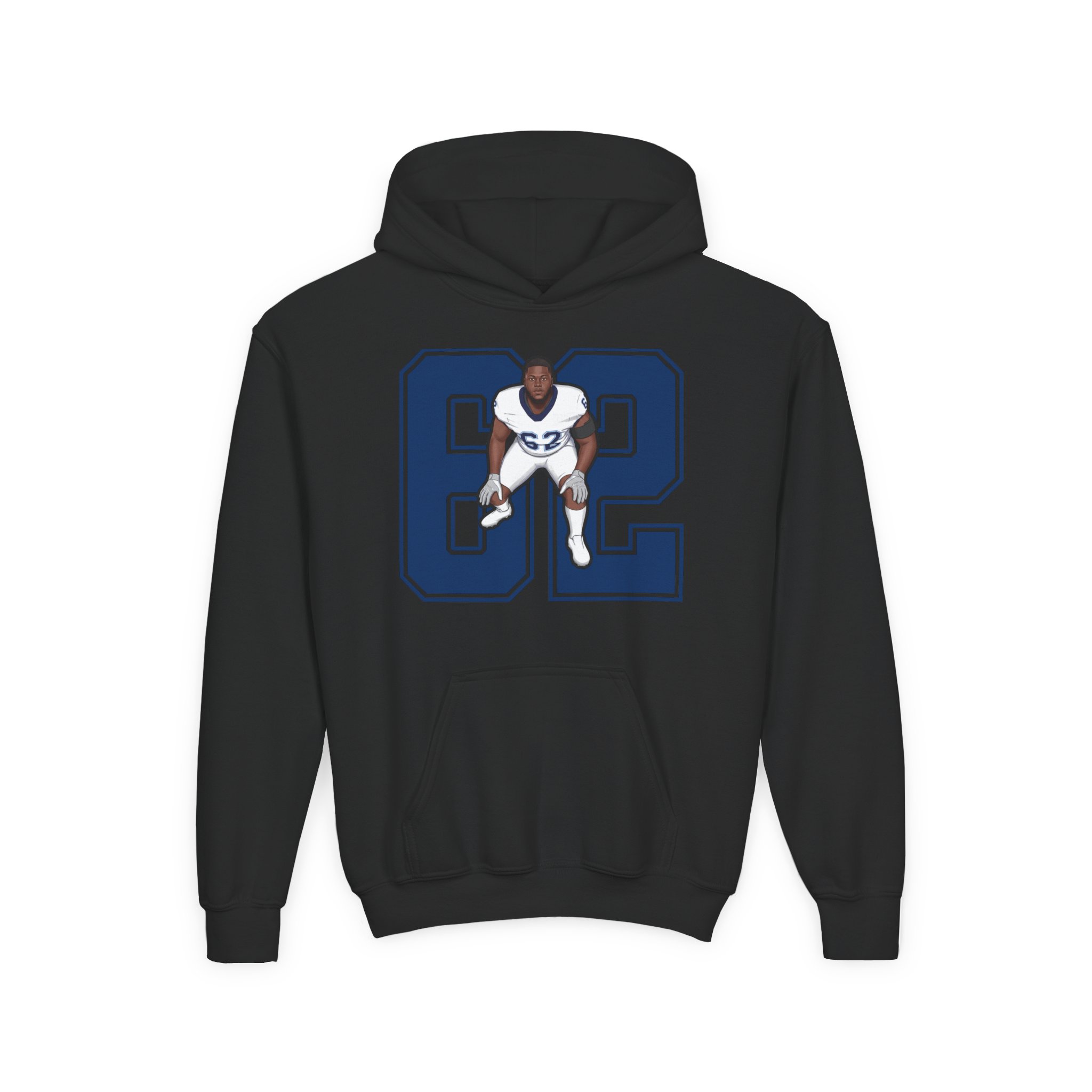 Youth Hoodie — character_number in Black