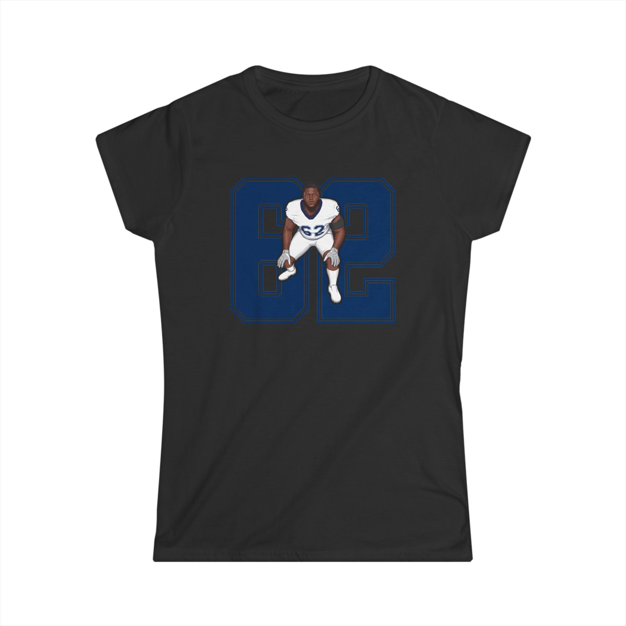 Women's Softstyle Tee — character_number in Black