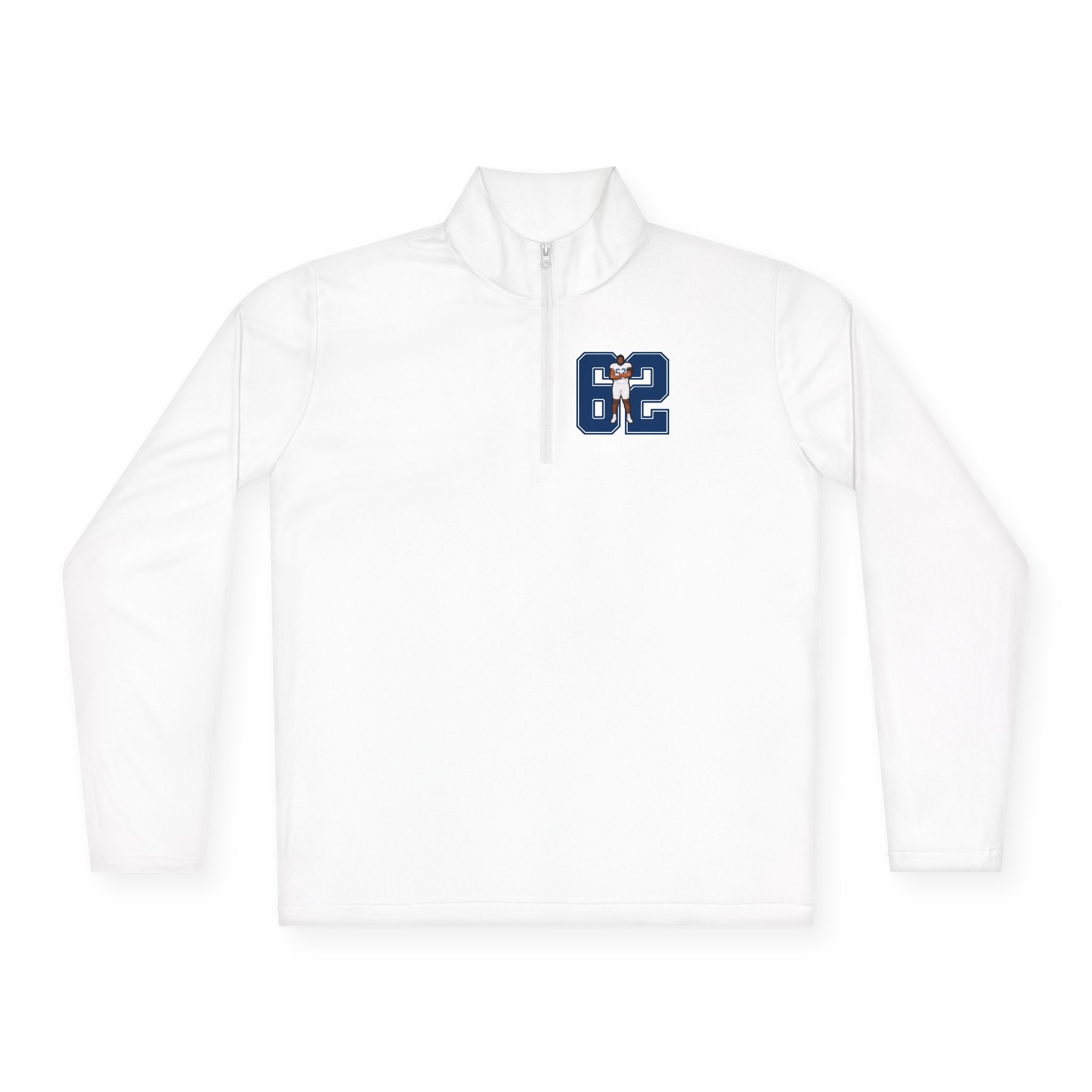 Q-Zip Pullover — character_number in White