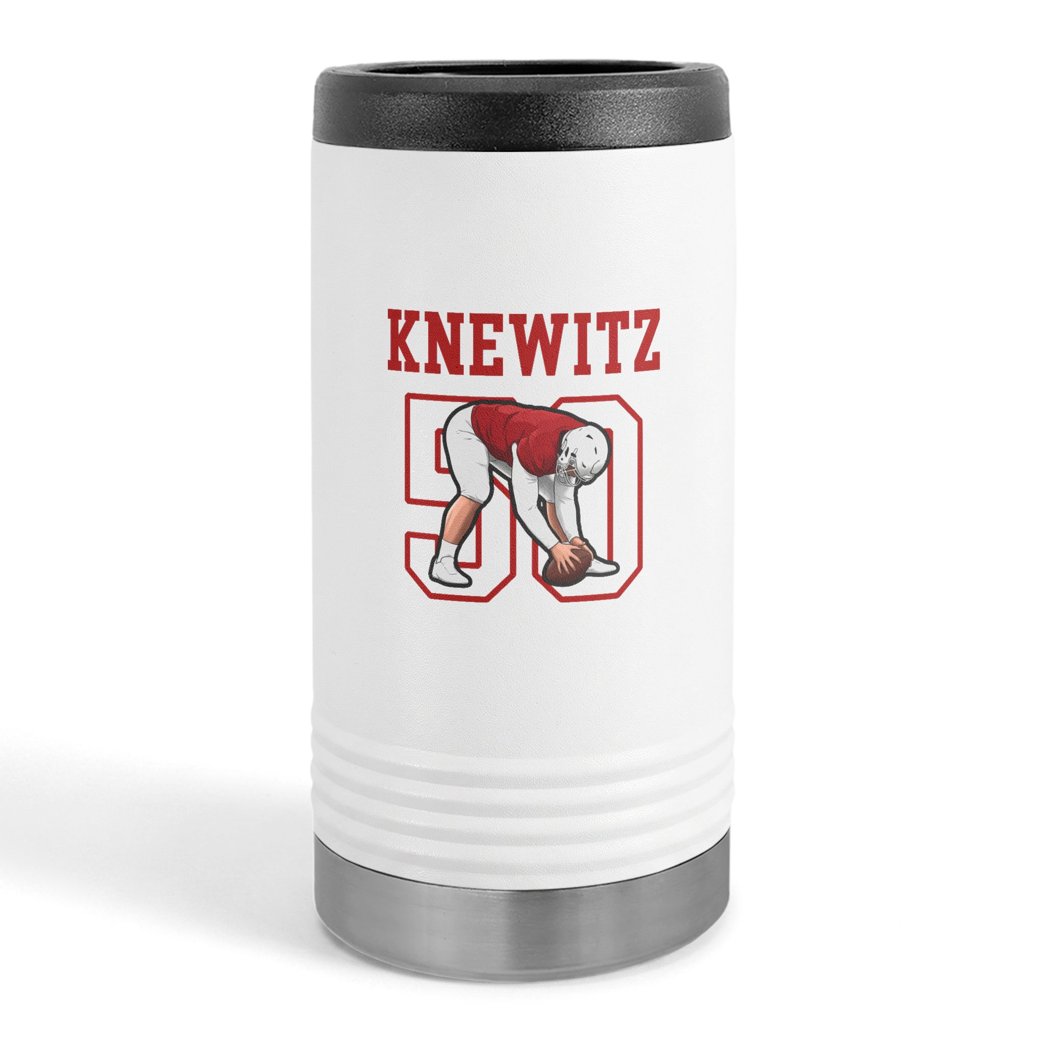Slim Stainless Can Cooler — character_shirsey in White